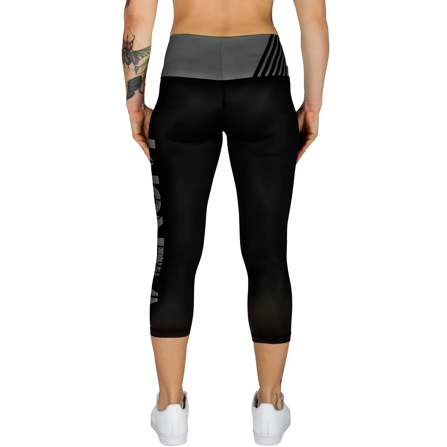 Venum Power Kurze Leggings - Schwarz/Grau - Image 4
