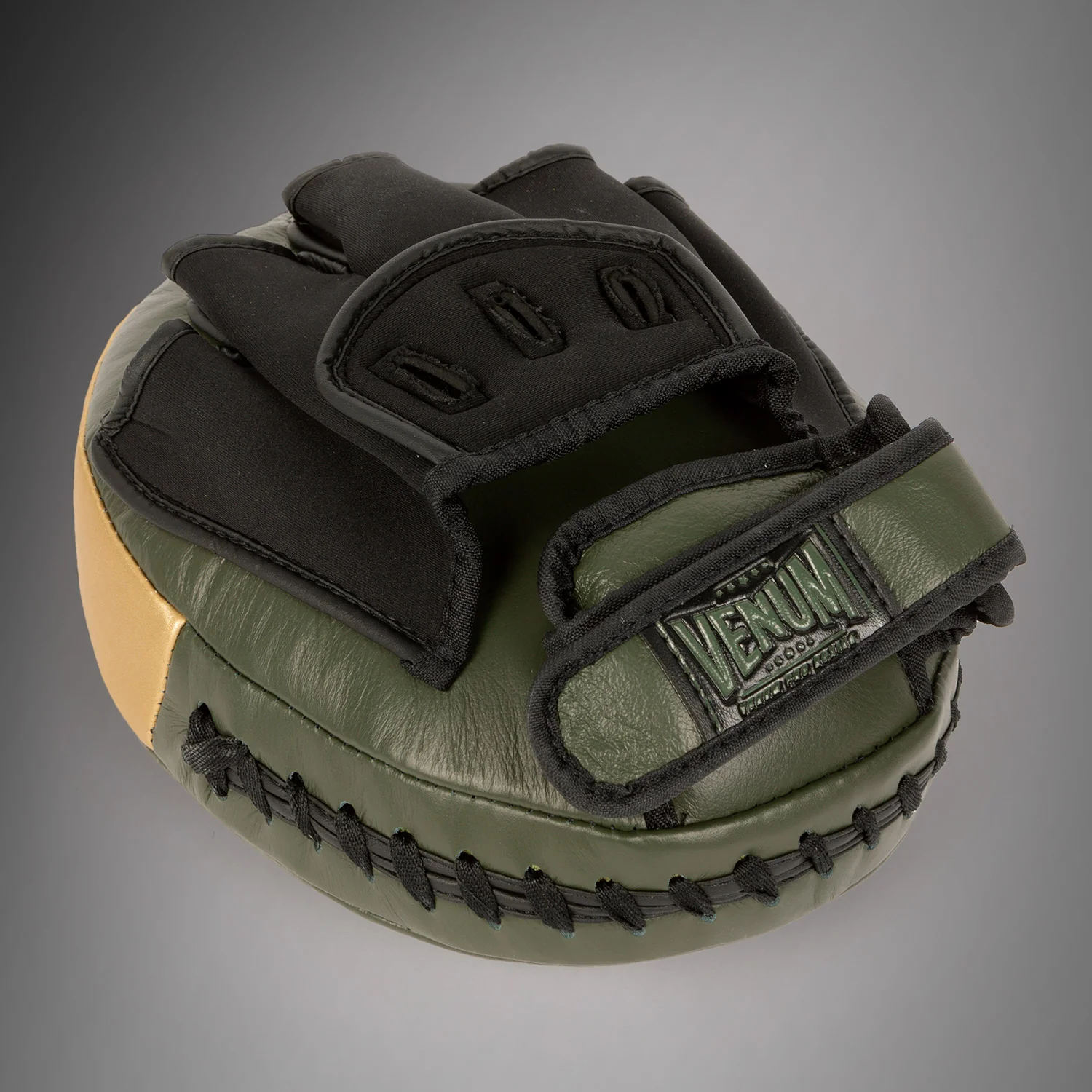 Venum Pro Boxing - Large Punch Mitts (Paar) - Khaki/Gold - Image 4