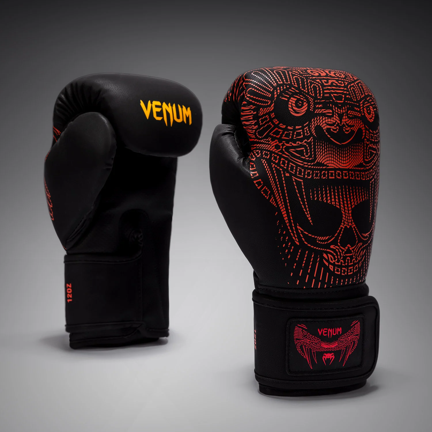 Venum Quetzal Fury Boxhandschuhe - Schwarz/Fury Rot/Tangerine - Image 2