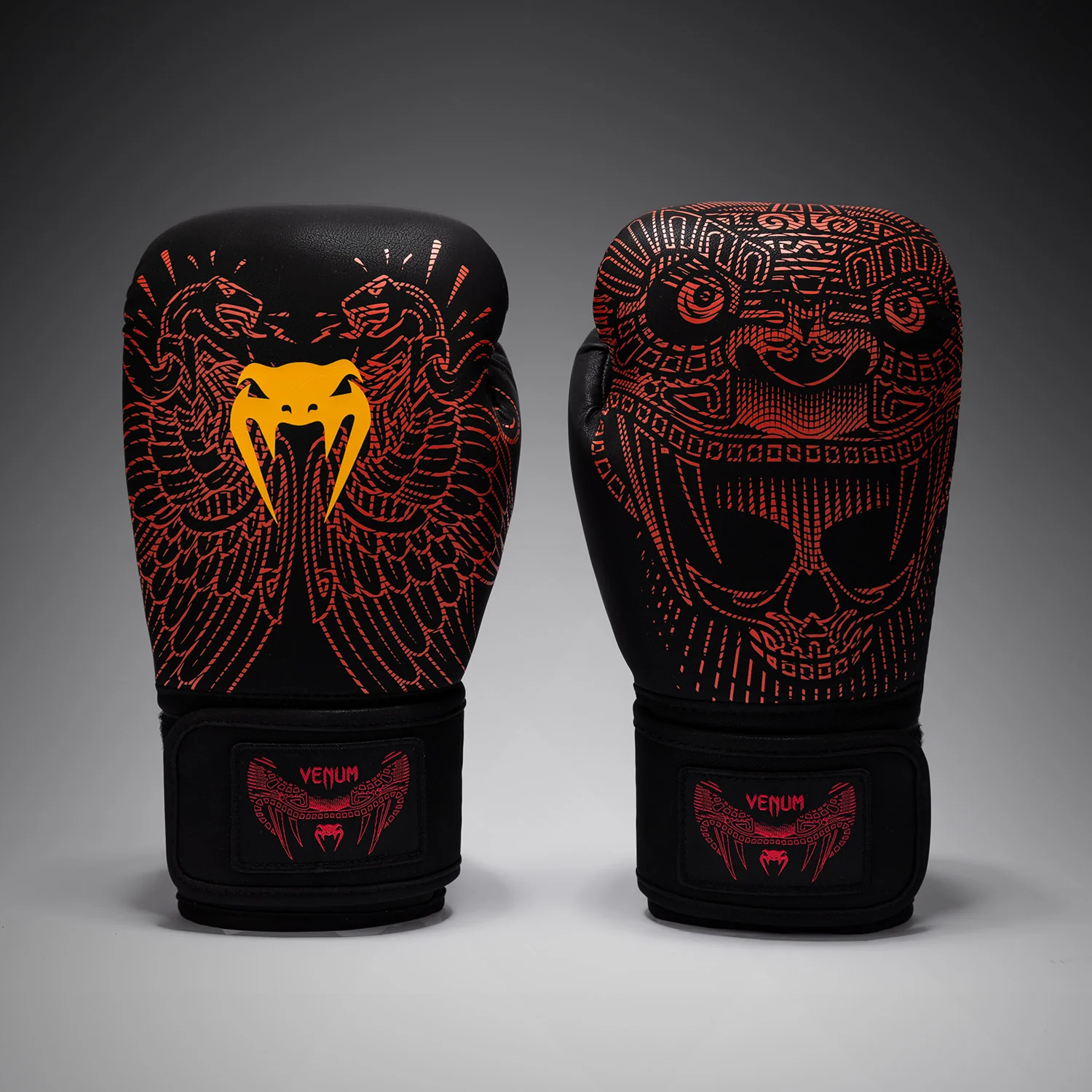 Venum Quetzal Fury Boxhandschuhe - Schwarz/Fury Rot/Tangerine - Image 3