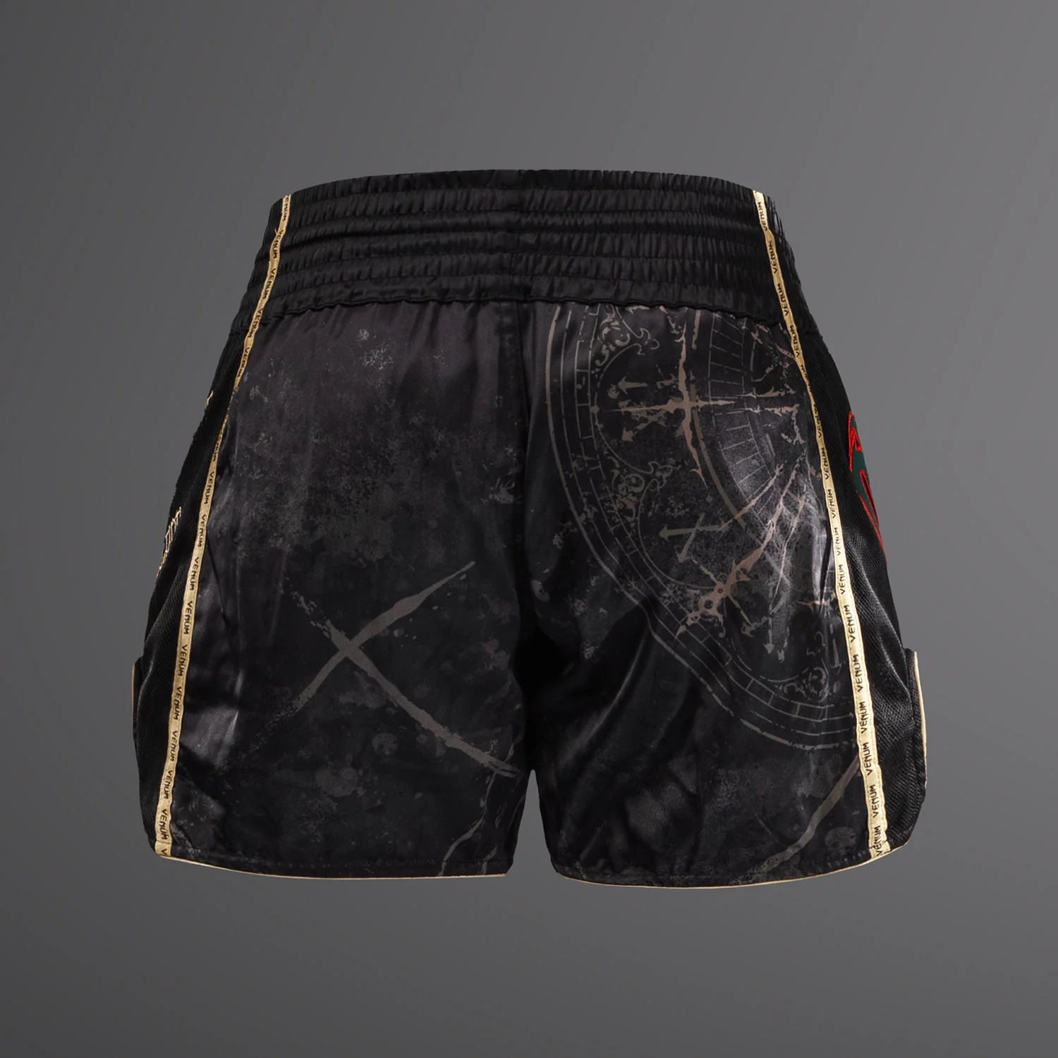 Venum Santa Muerte 5.0 Muay Thai Shorts - Tiefes Schwarz/Gold - Image 3