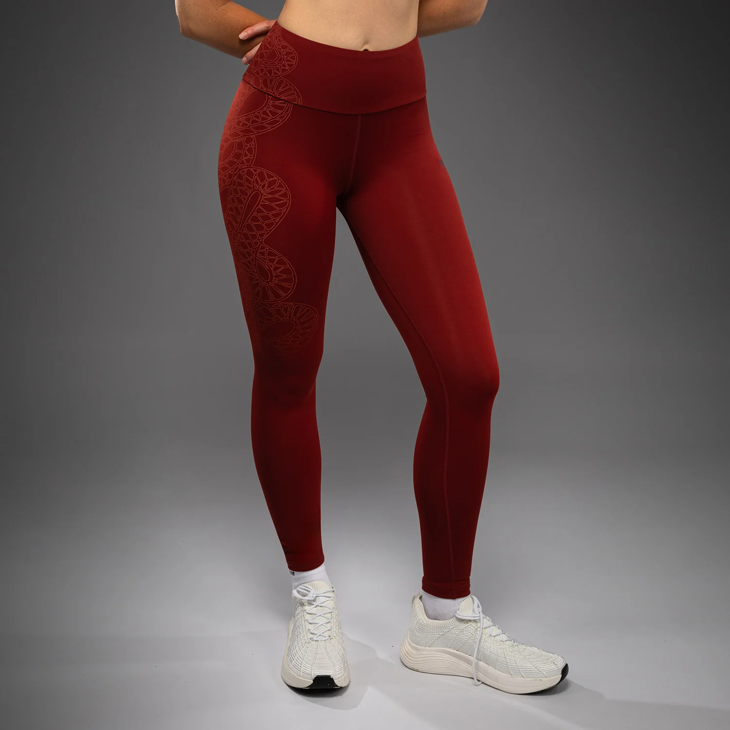 Venum Serpenti Damen Leggings – Burgunder/Elfenbein - Image 4