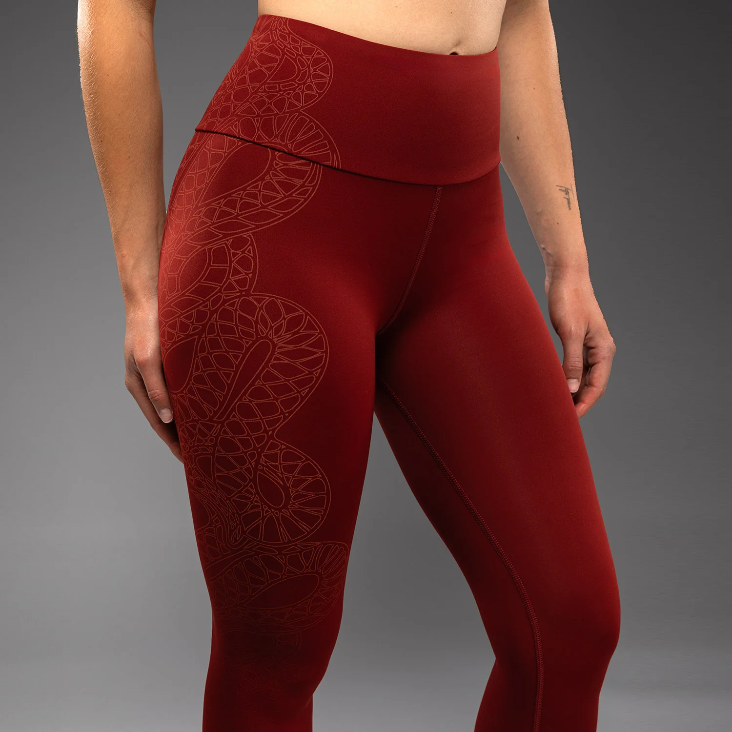 Venum Serpenti Damen Leggings – Burgunder/Elfenbein - Image 5