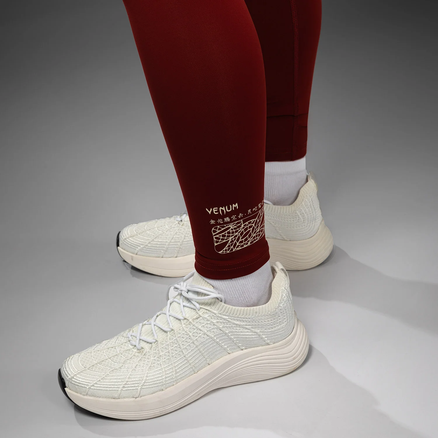 Venum Serpenti Damen Leggings – Burgunder/Elfenbein - Image 6
