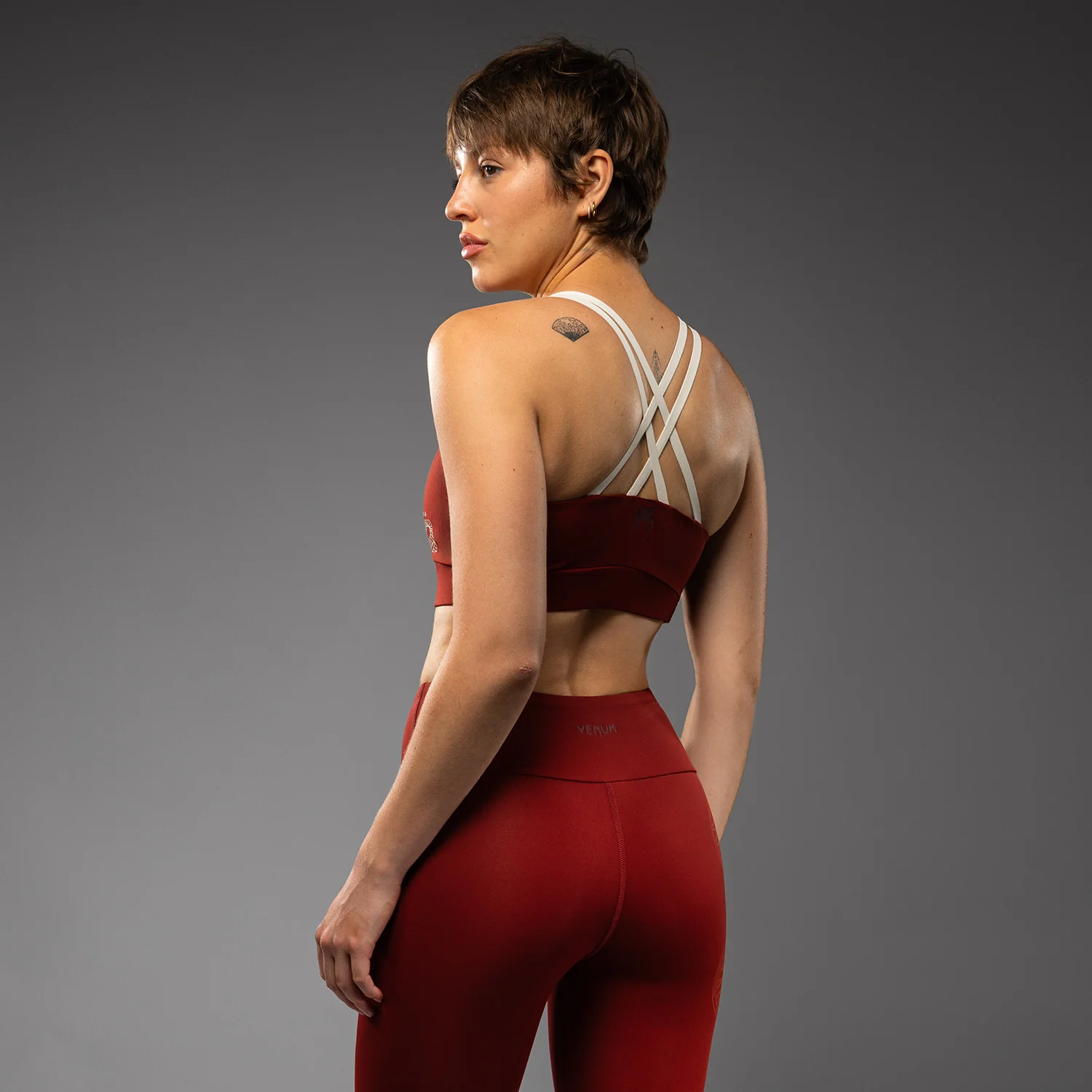Venum Serpenti Damen Sport-BH – Burgunder/Elfenbein - Image 2