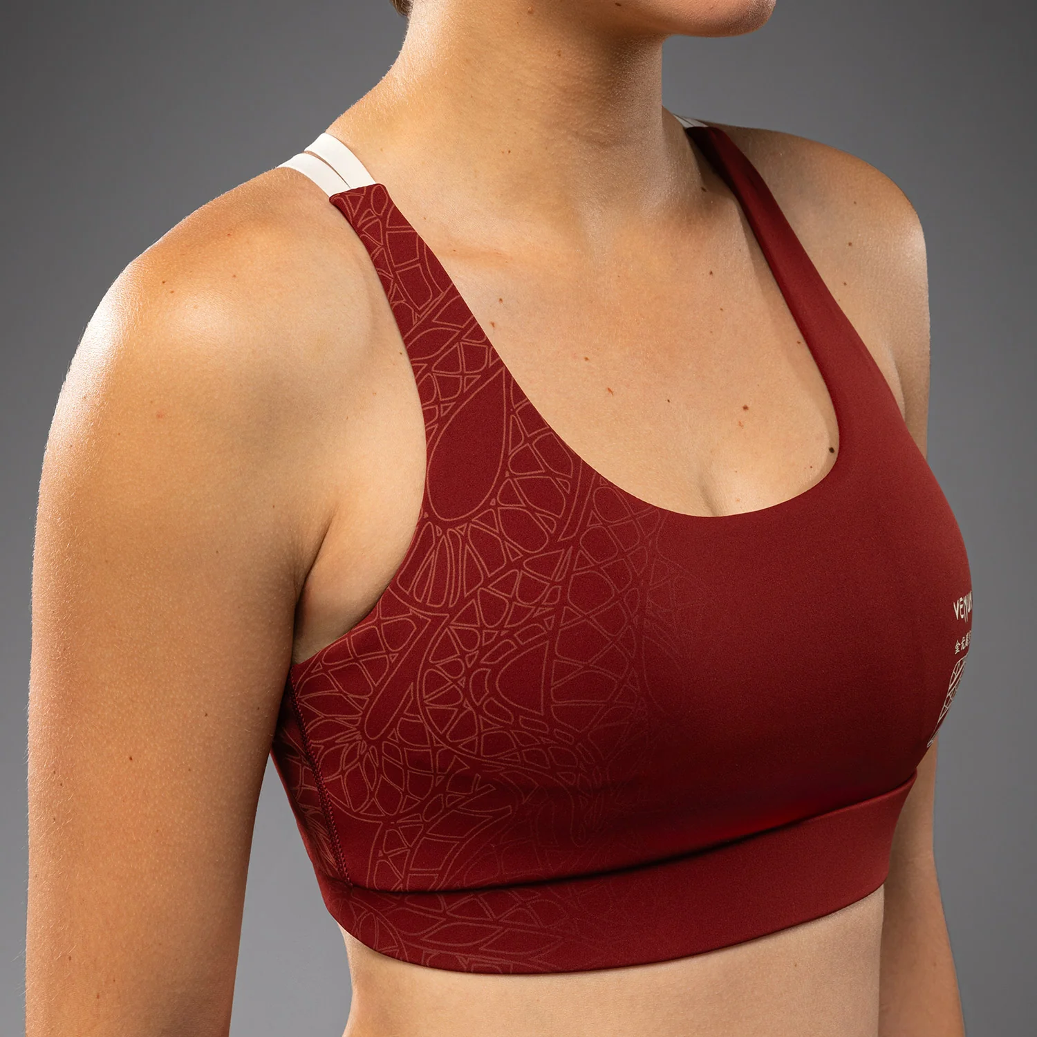Venum Serpenti Damen Sport-BH – Burgunder/Elfenbein - Image 4