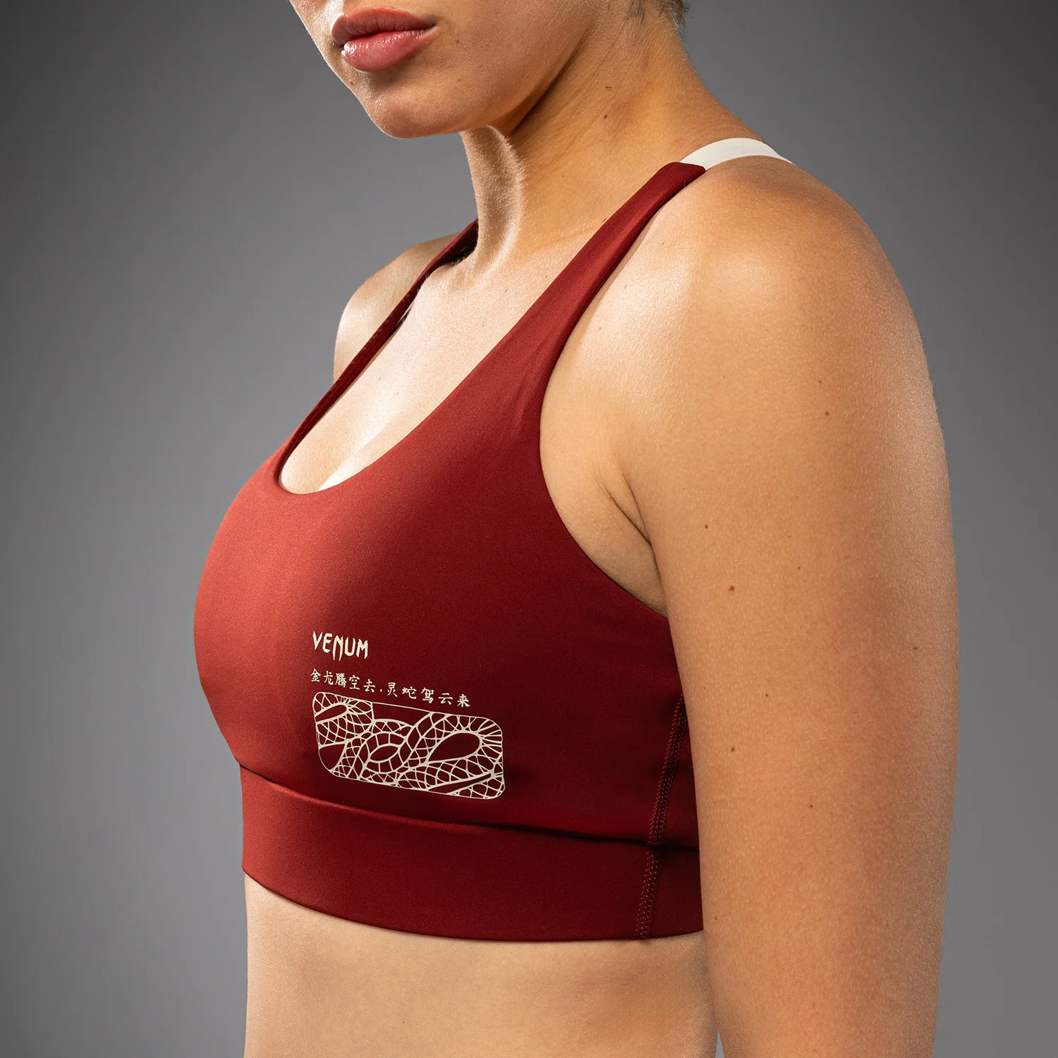Venum Serpenti Damen Sport-BH – Burgunder/Elfenbein - Image 5