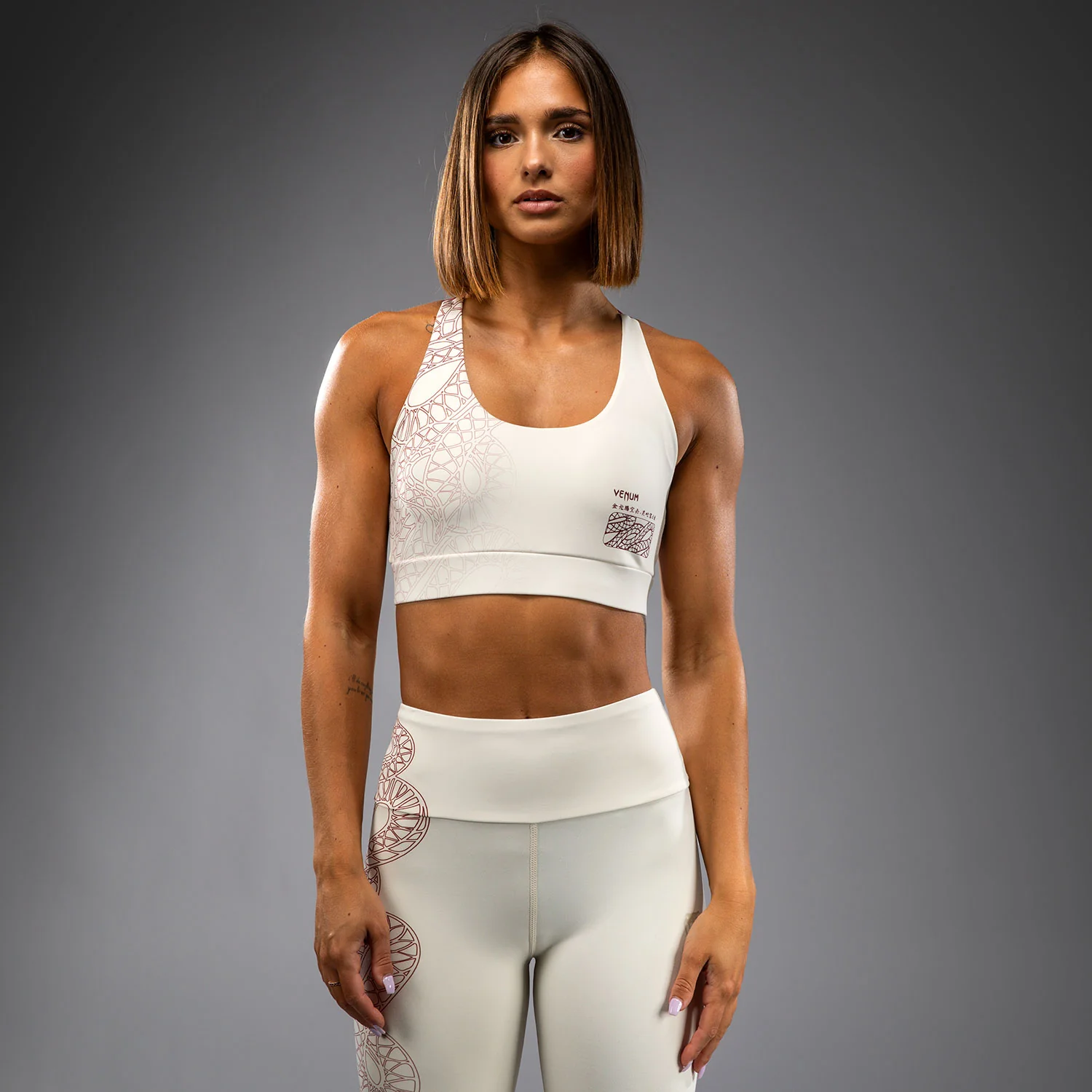 Venum Serpenti Damen Sport-BH – Elfenbein/Burgunder