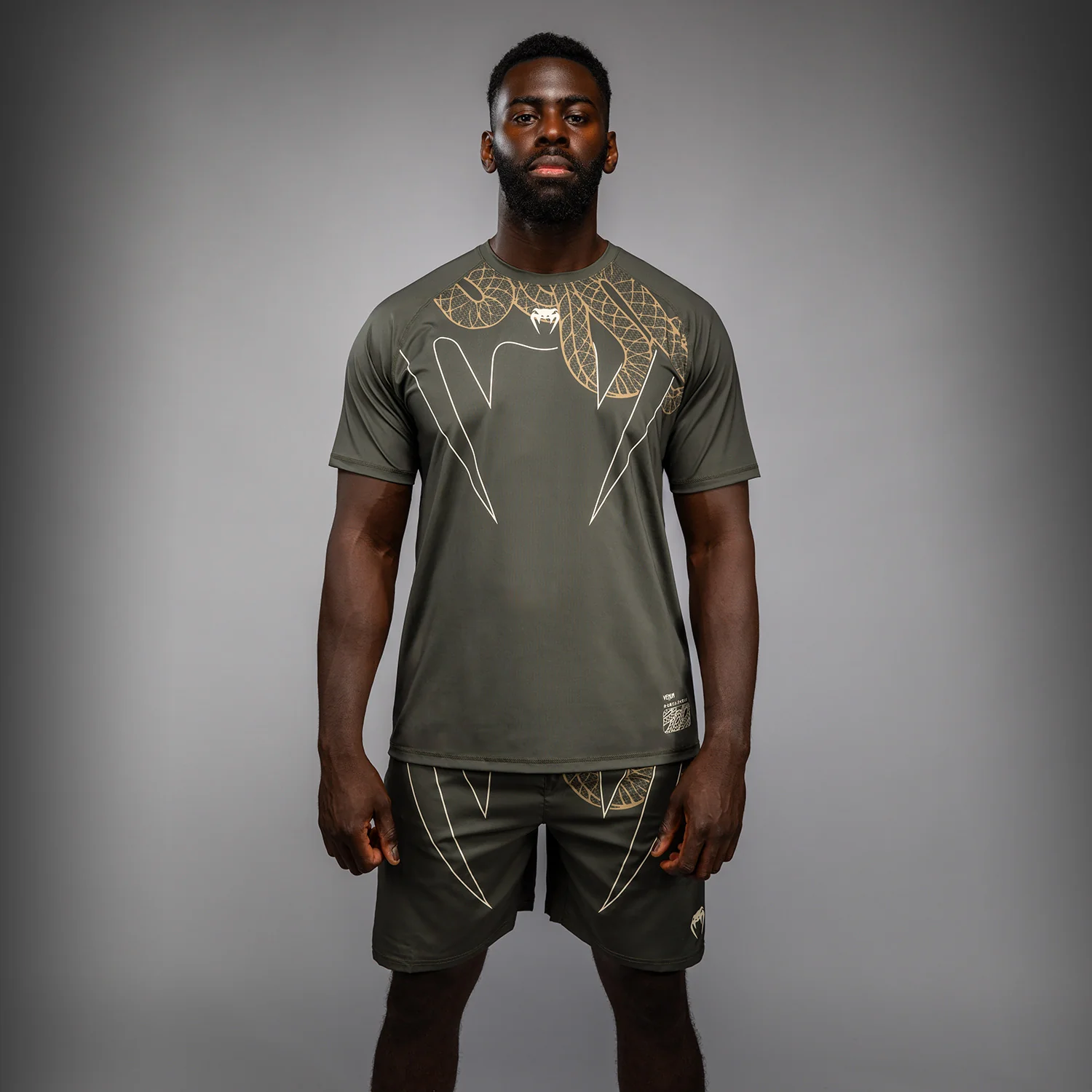 Venum Serpenti Dry Tech T-Shirt – Khaki/Bronze/Ivory