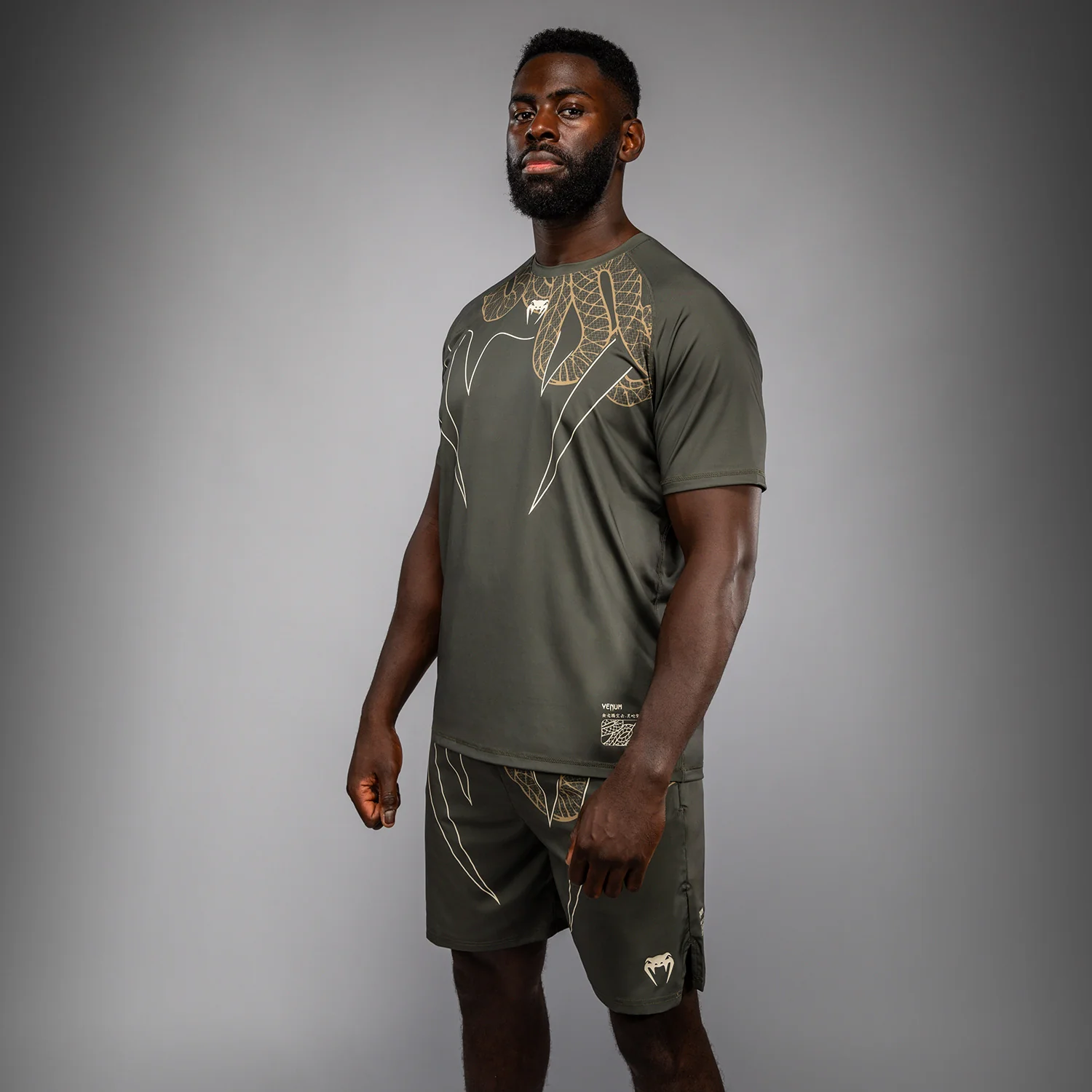 Venum Serpenti Dry Tech T-Shirt – Khaki/Bronze/Ivory - Image 2