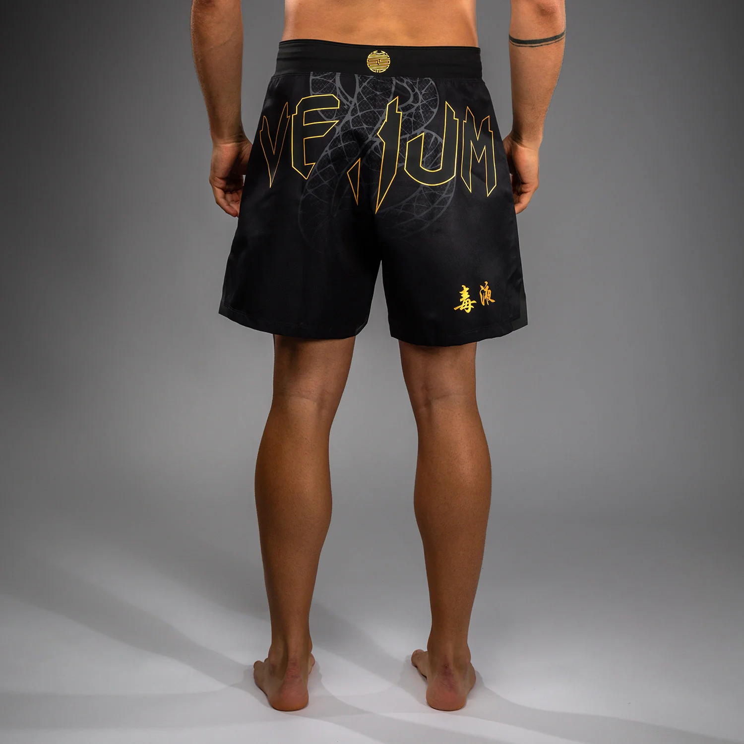 Venum Serpenti Fight Shorts – Schwarz/Silber/Gold - Image 3