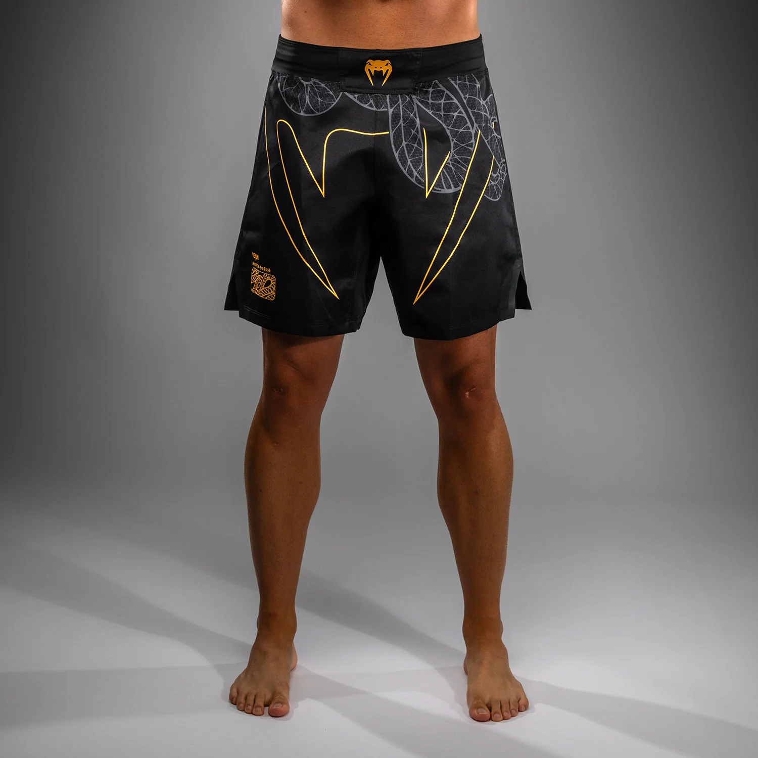 Venum Serpenti Fight Shorts – Schwarz/Silber/Gold - Image 4
