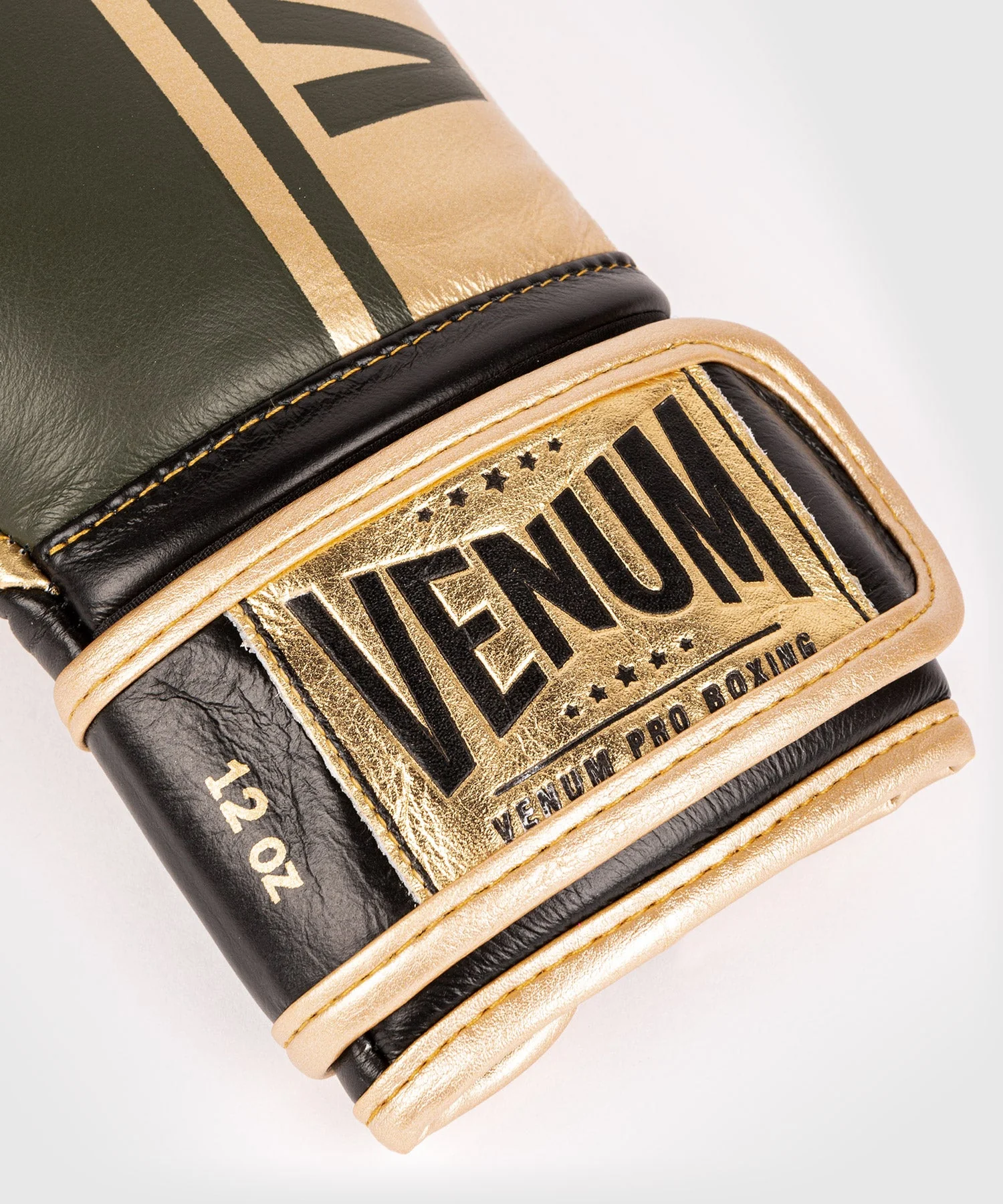 Venum Shield professionelle Boxhandschuhe - Klettverschluss - Khaki/Gold - Image 3