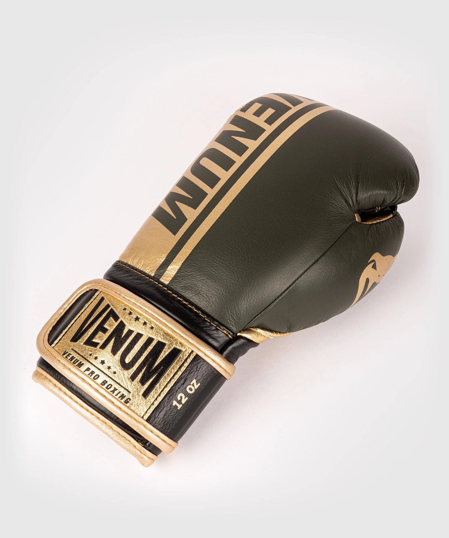 Venum Shield professionelle Boxhandschuhe - Klettverschluss - Khaki/Gold - Image 6