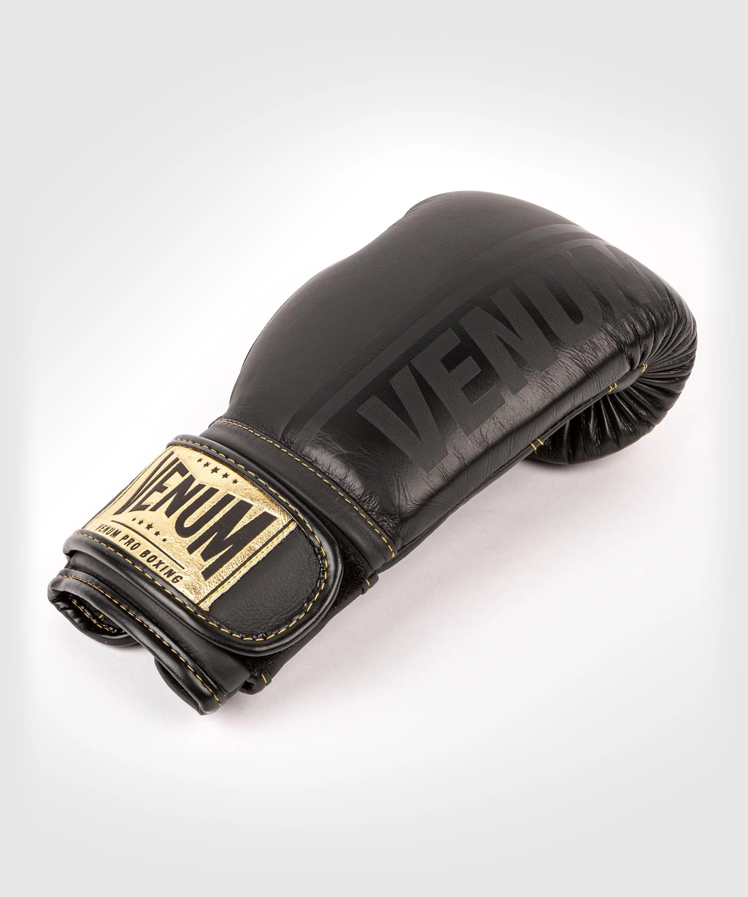 Venum Shield professionelle Boxhandschuhe - Klettverschluss - Schwarz/Schwarz-Gold - Image 4