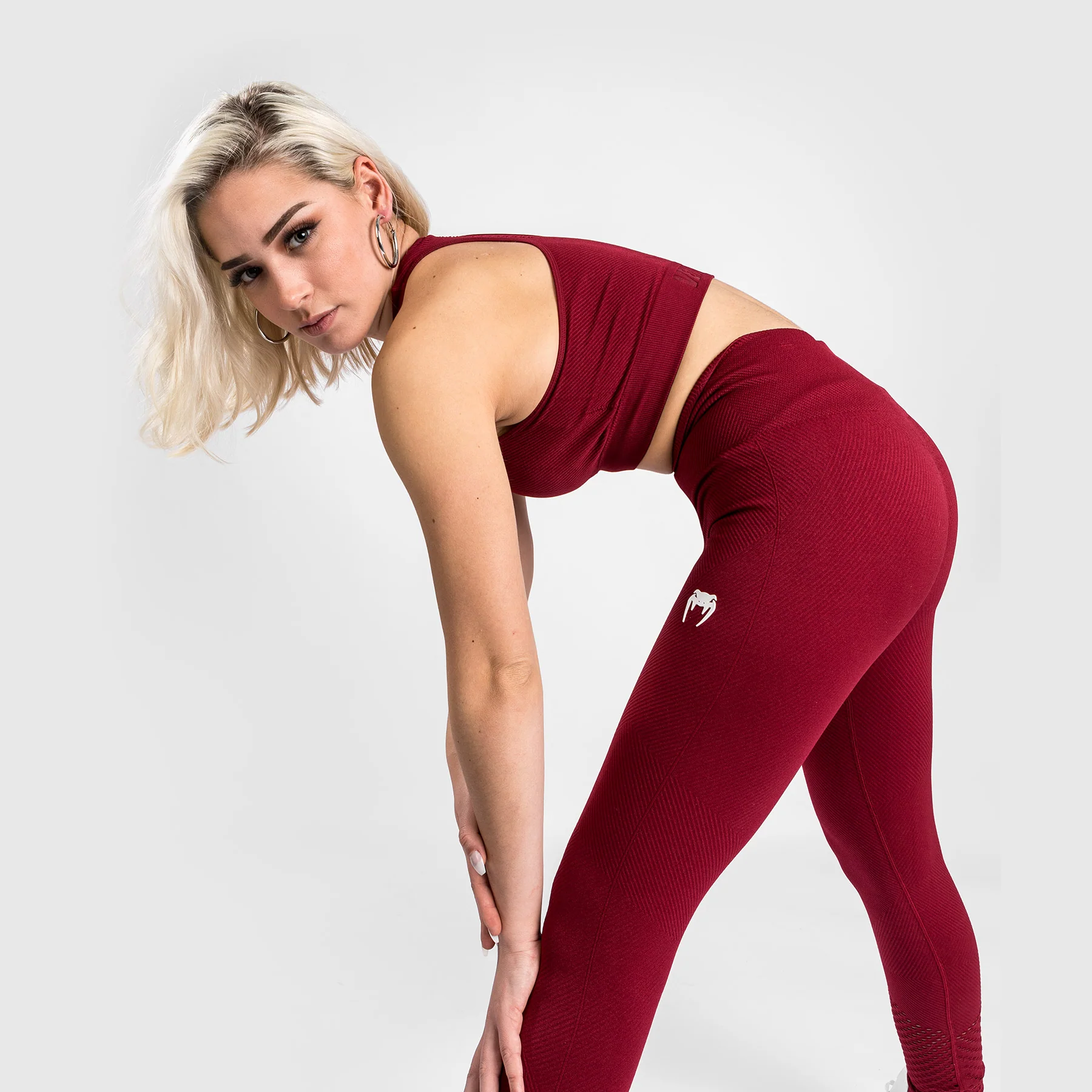 Venum Sparring Seamless Leggings ⅞ - Bordeaux - Image 3