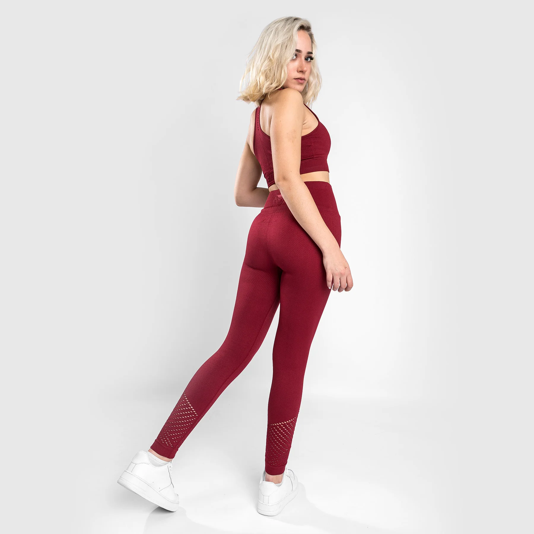 Venum Sparring Seamless Leggings ⅞ - Bordeaux - Image 4