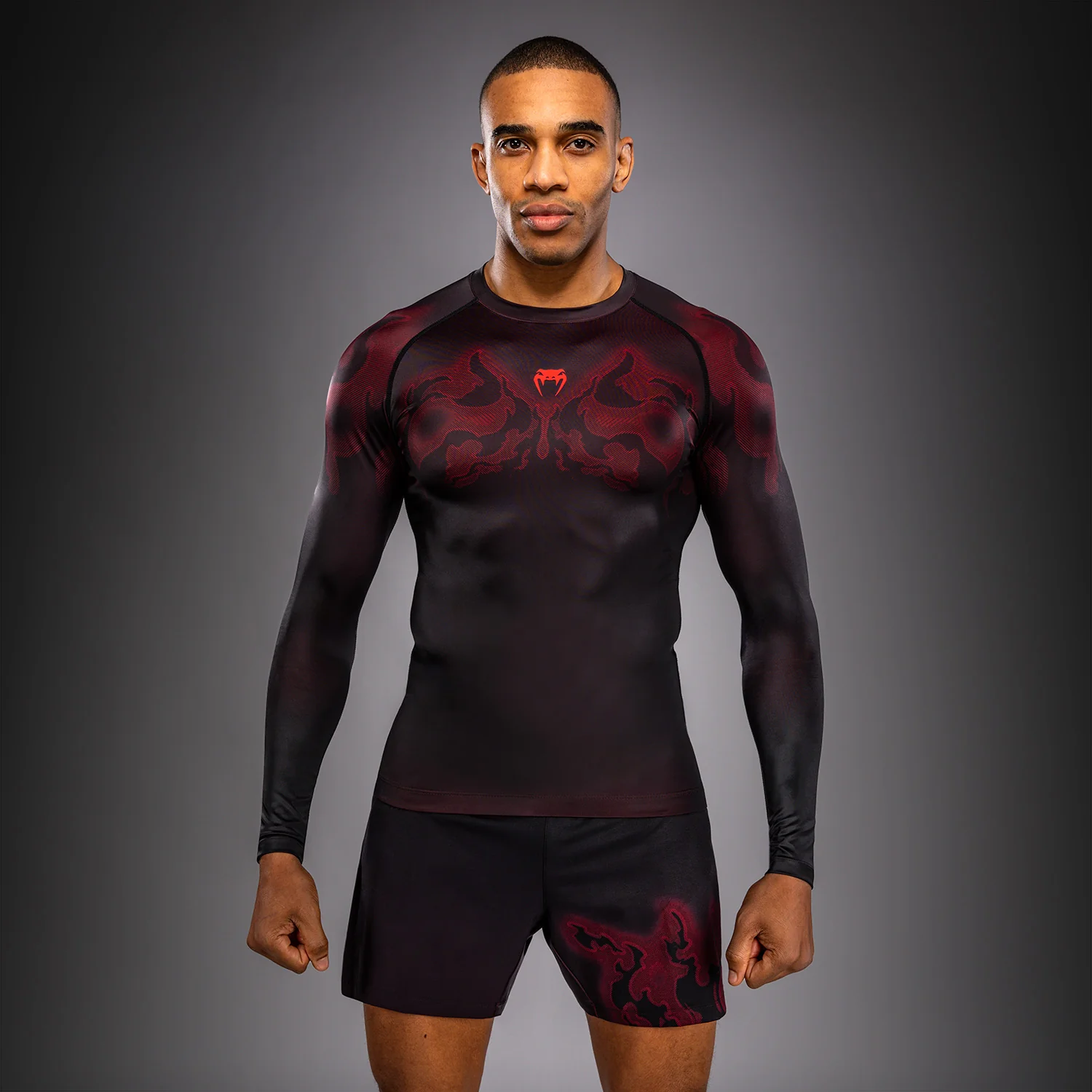 Venum Spectre Langarm Rashguard – Schwarz/Rot