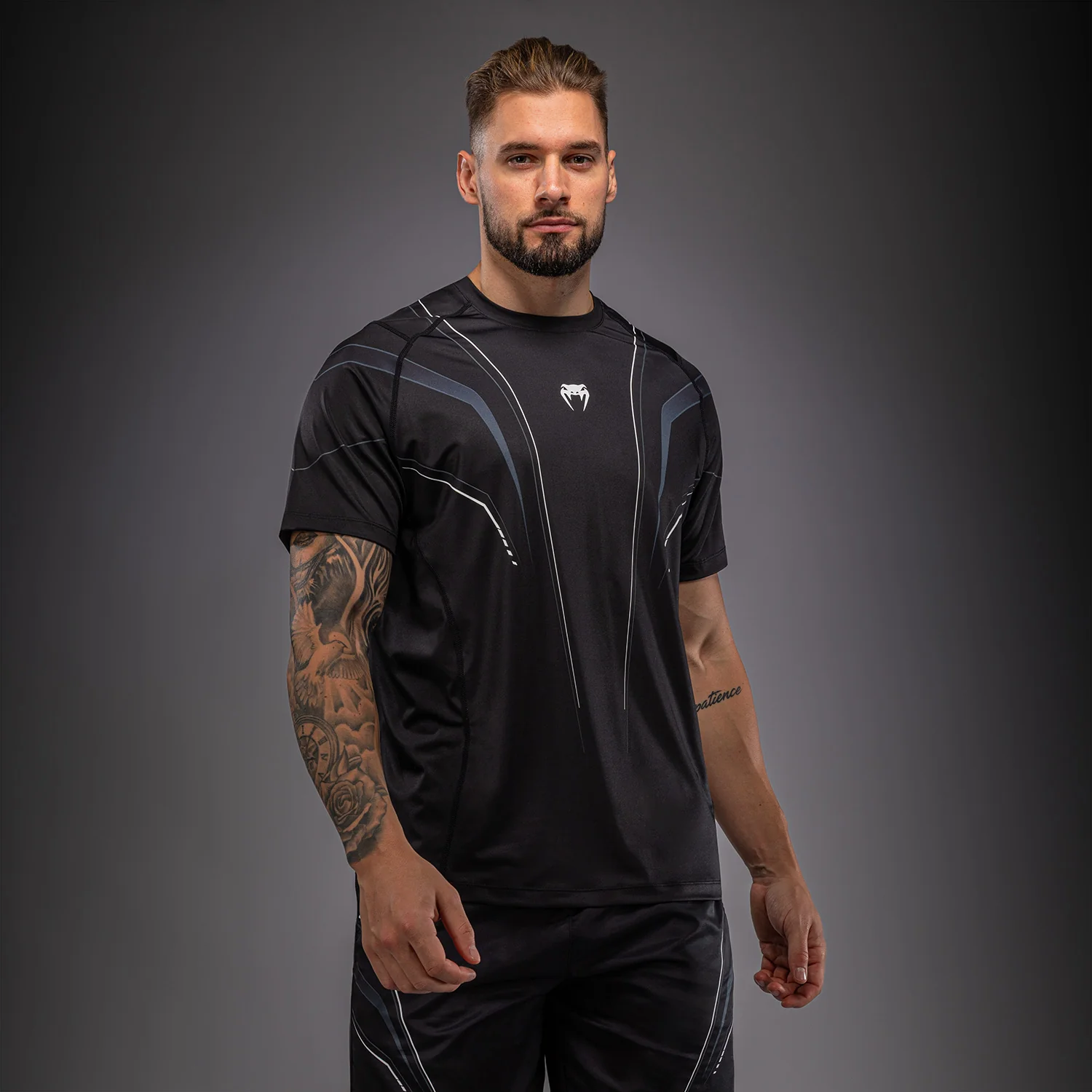 Venum Streamline Dry-Tech T-Shirt – Schwarz/Weiß