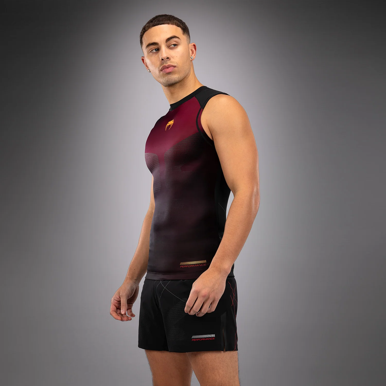 Venum Tactical XT Ärmellos Rashguard für Männer - Schwarz/Burgund/Gold - Image 2