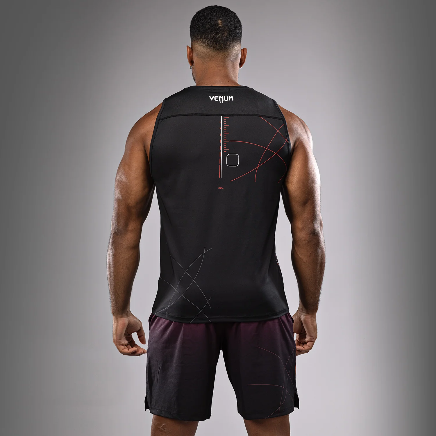 Venum Tactical XT Herren Dry Tech Tanktop - Schwarz/Feuerrot - Image 3