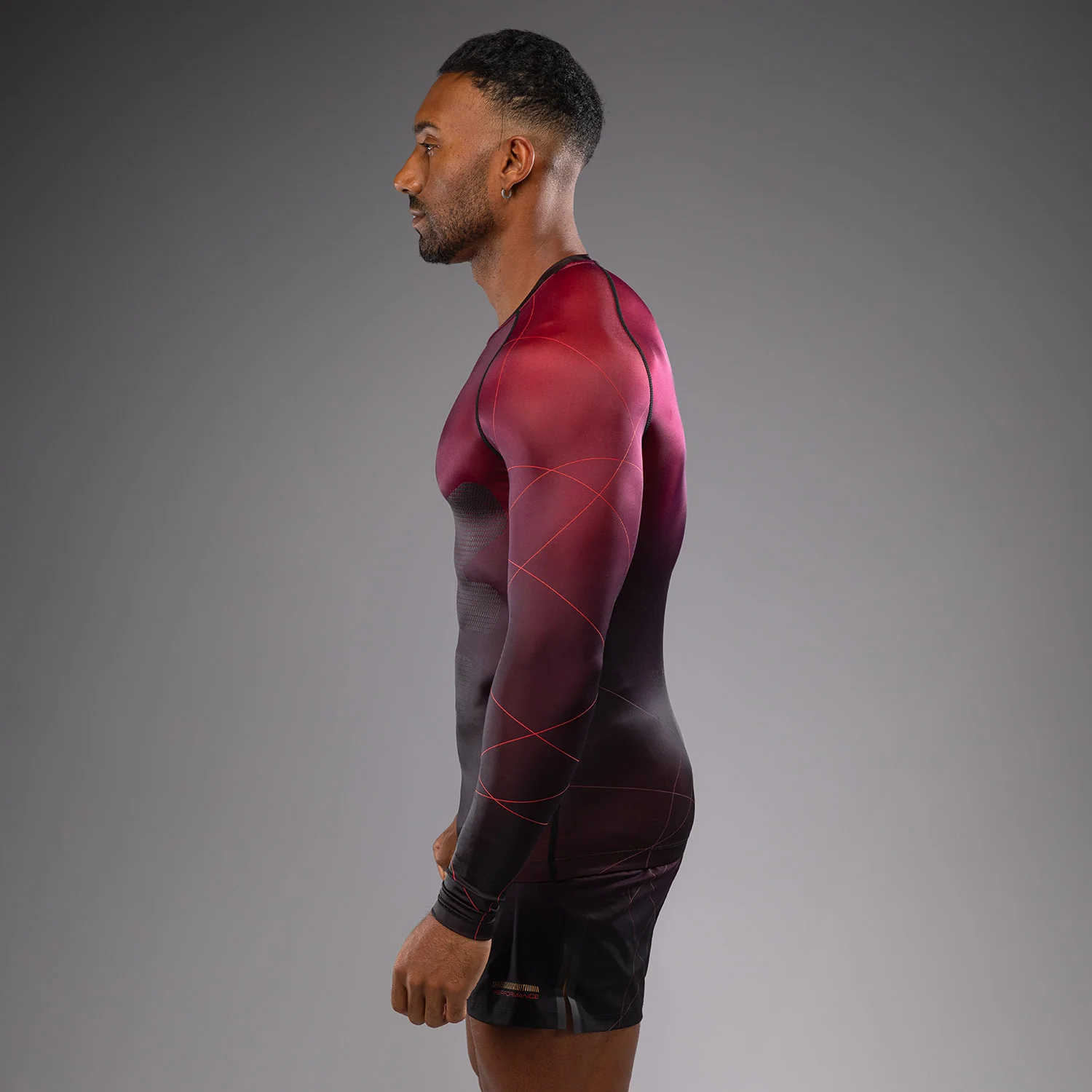 Venum Tactical XT Herren Langarm Rashguard - Schwarz/Burgund/Gold - Image 2