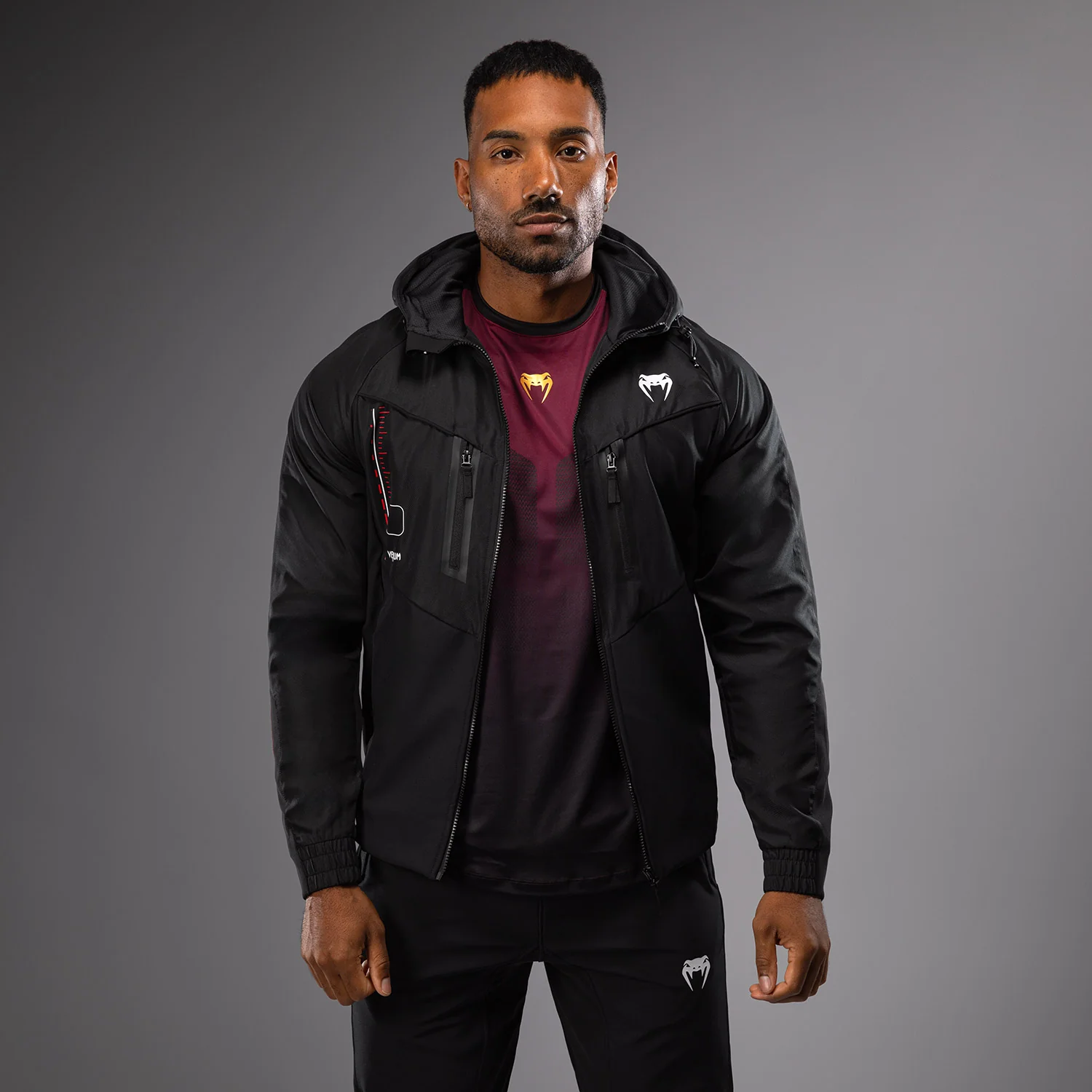Venum Tactical XT Herren Trainingsjacke - Schwarz/Feuerrot