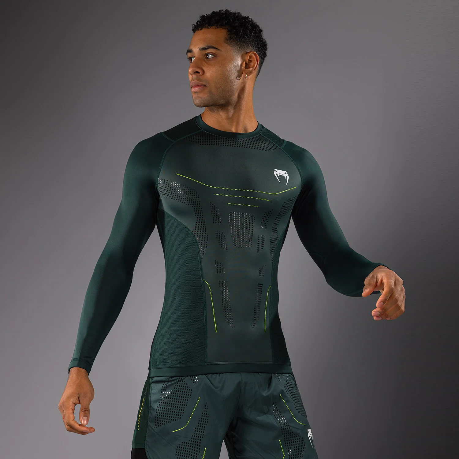Venum Technical 3.0 Langarm Rashguard - Waldgrün