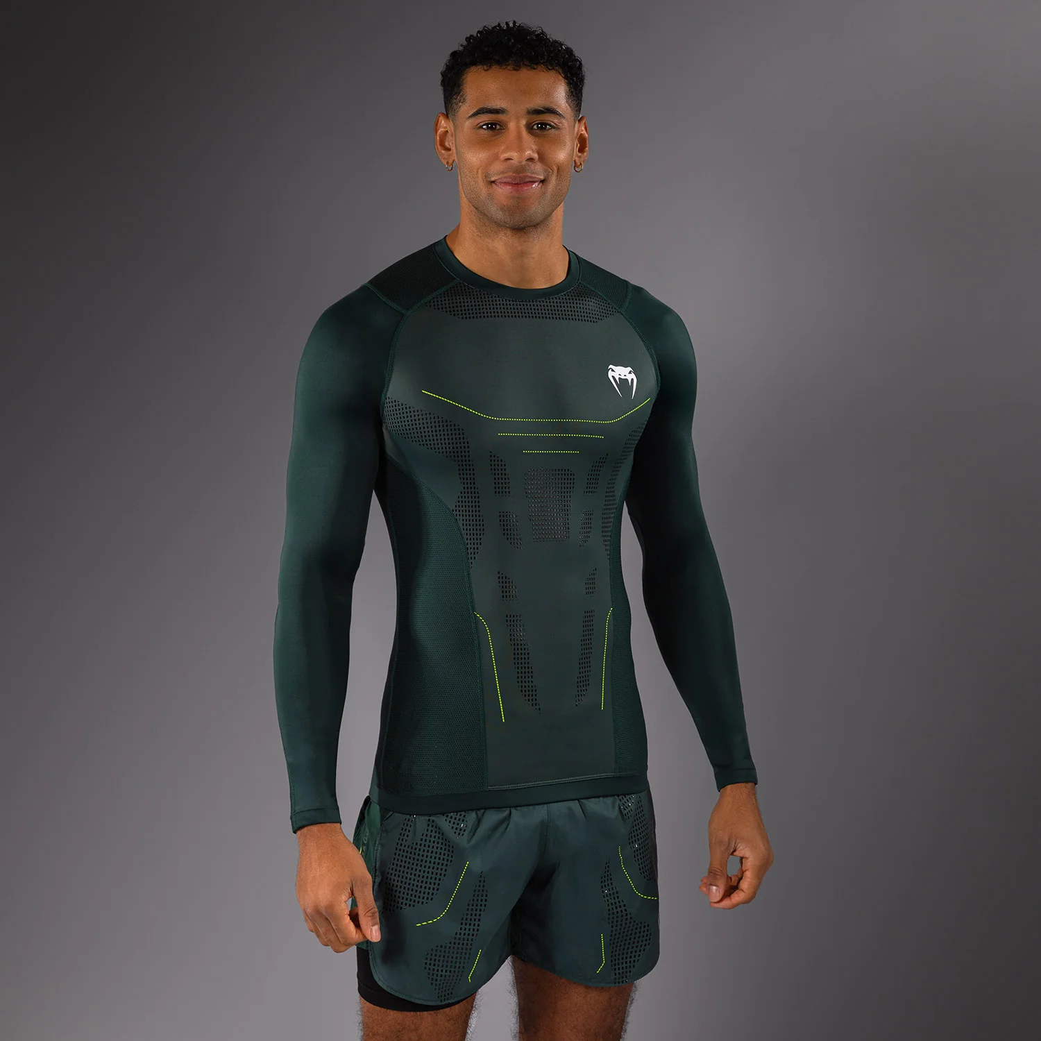 Venum Technical 3.0 Langarm Rashguard - Waldgrün - Image 2