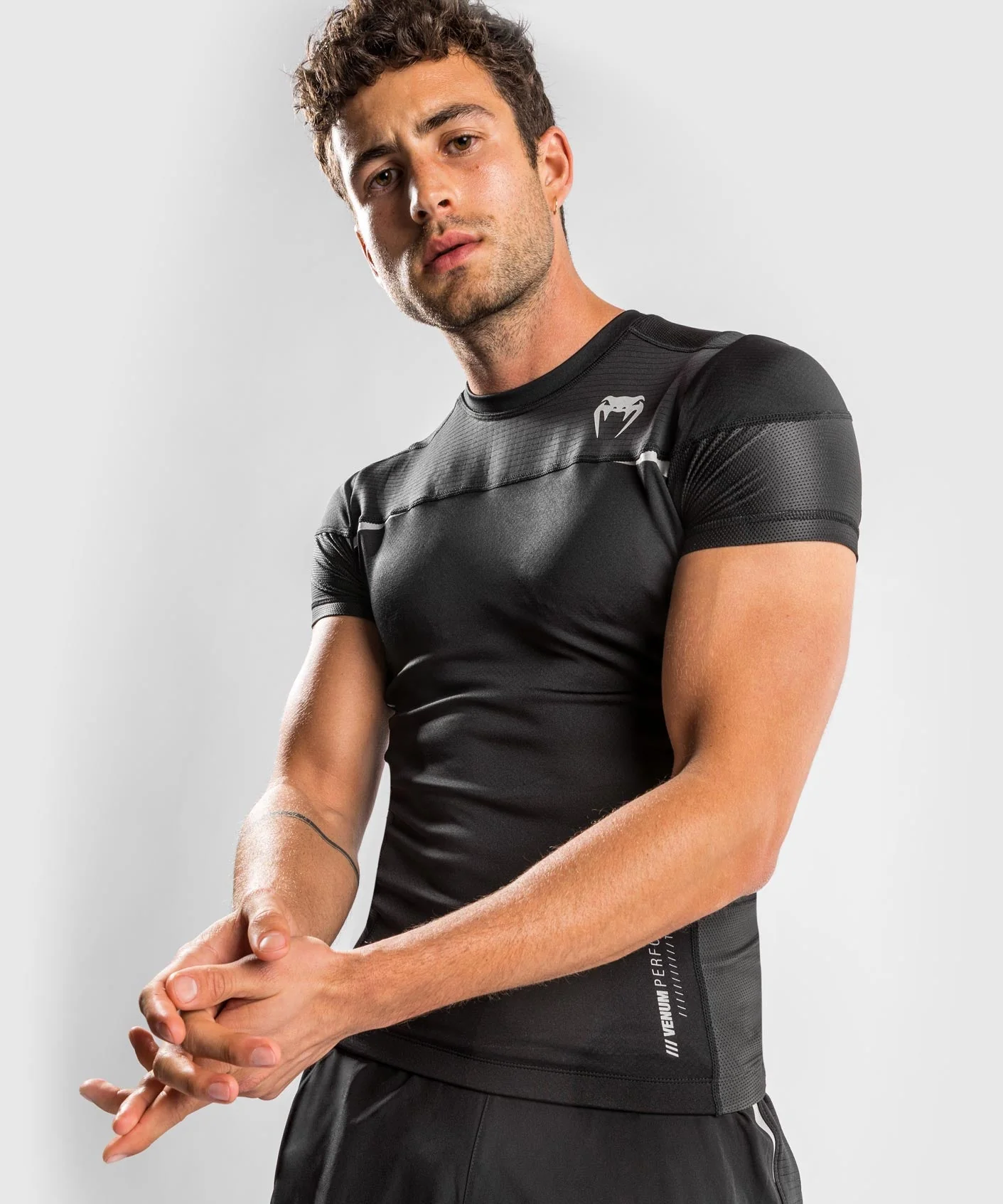 Venum Tempest 2.0 Kompressionsshirt (Kurzarm) : Schwarz / Grau