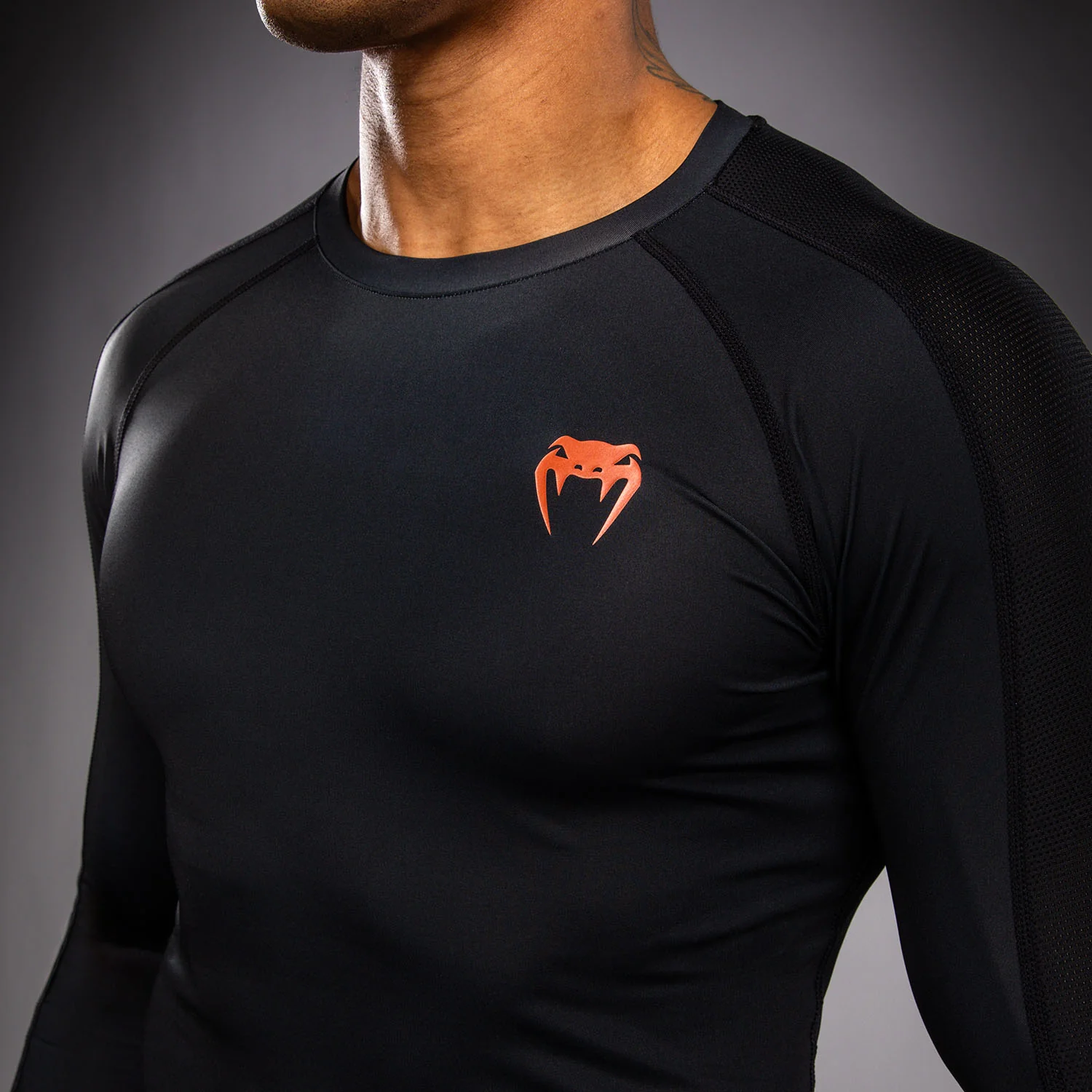 Venum Thunder Dragon Langarm Rashguard – Schwarz/Grau/Kupfer - Image 6