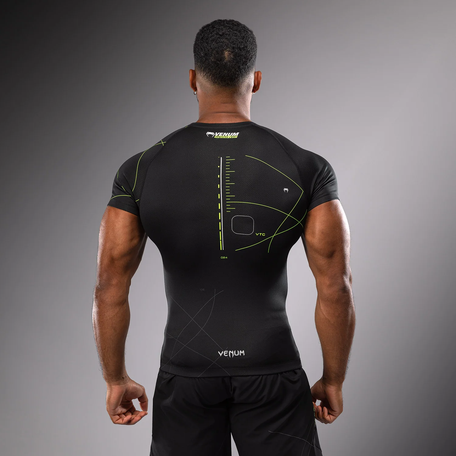 Venum Training Camp 4.0 Kurzärmeliger Rashguard - Schwarz/Neongrün - Image 3