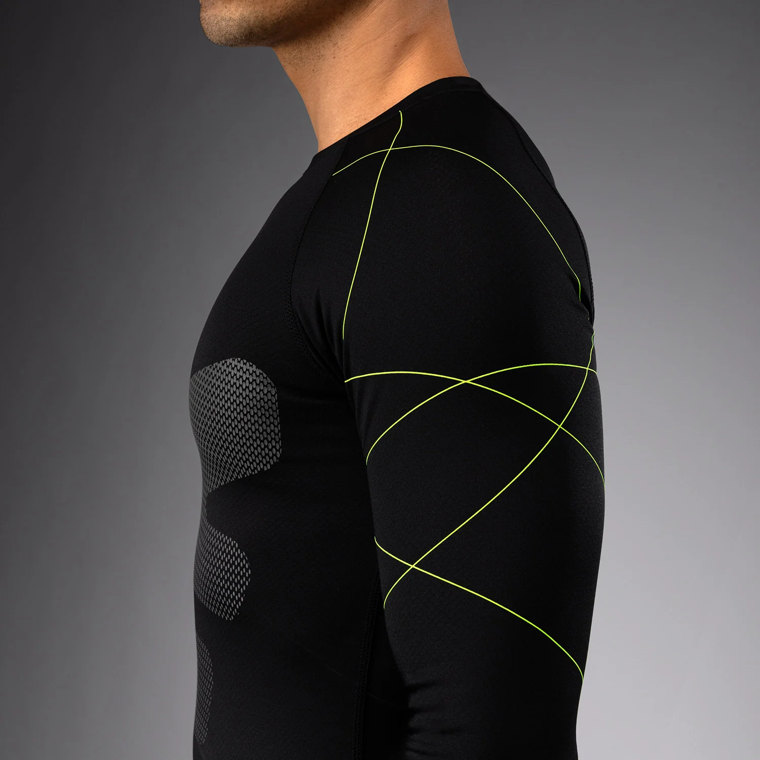 Venum Training Camp 4.0 Langarm Rashguard - Schwarz/Neongrün - Image 7