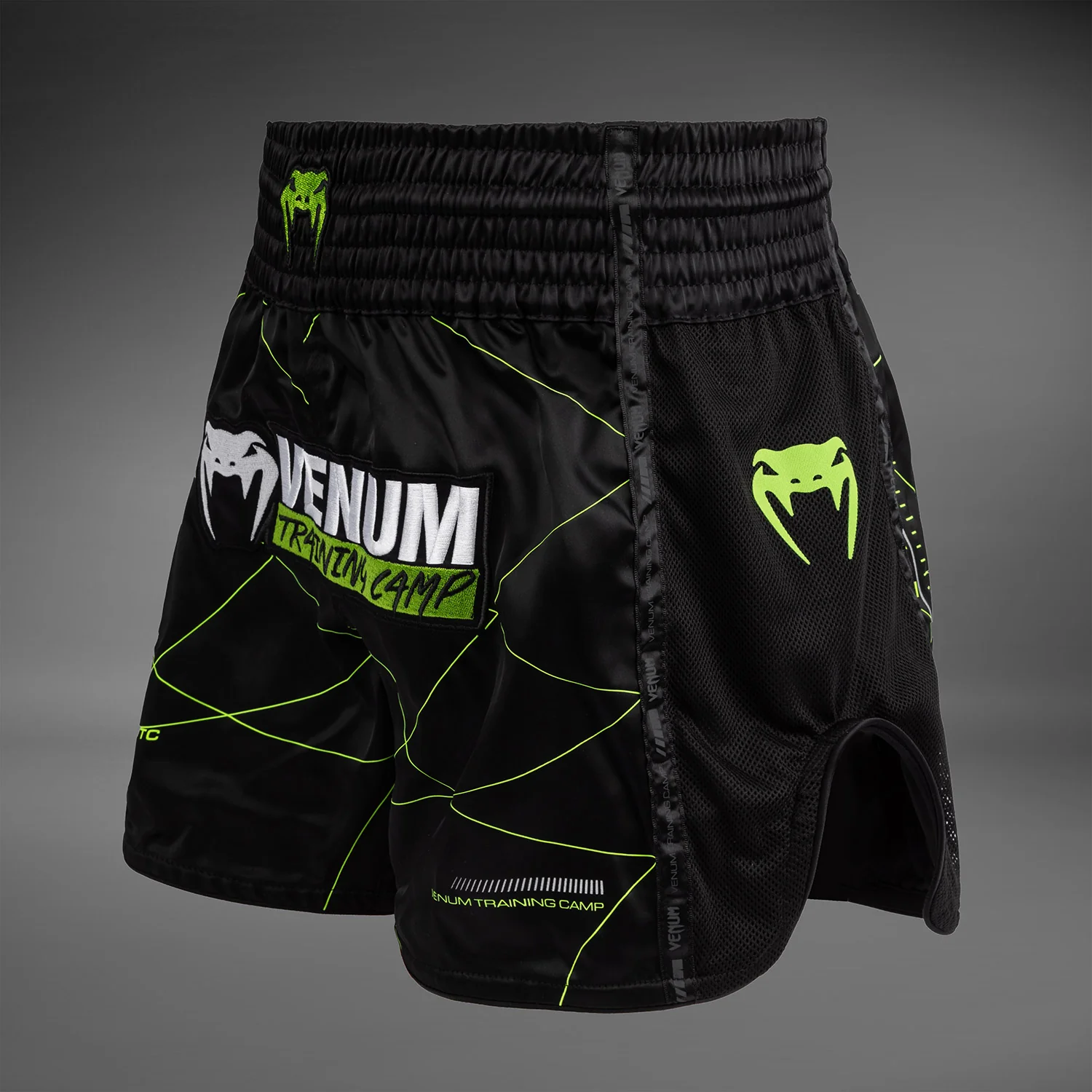 Venum Training Camp 4.0 Muay Thai Shorts - Schwarz/Neongrün - Image 2
