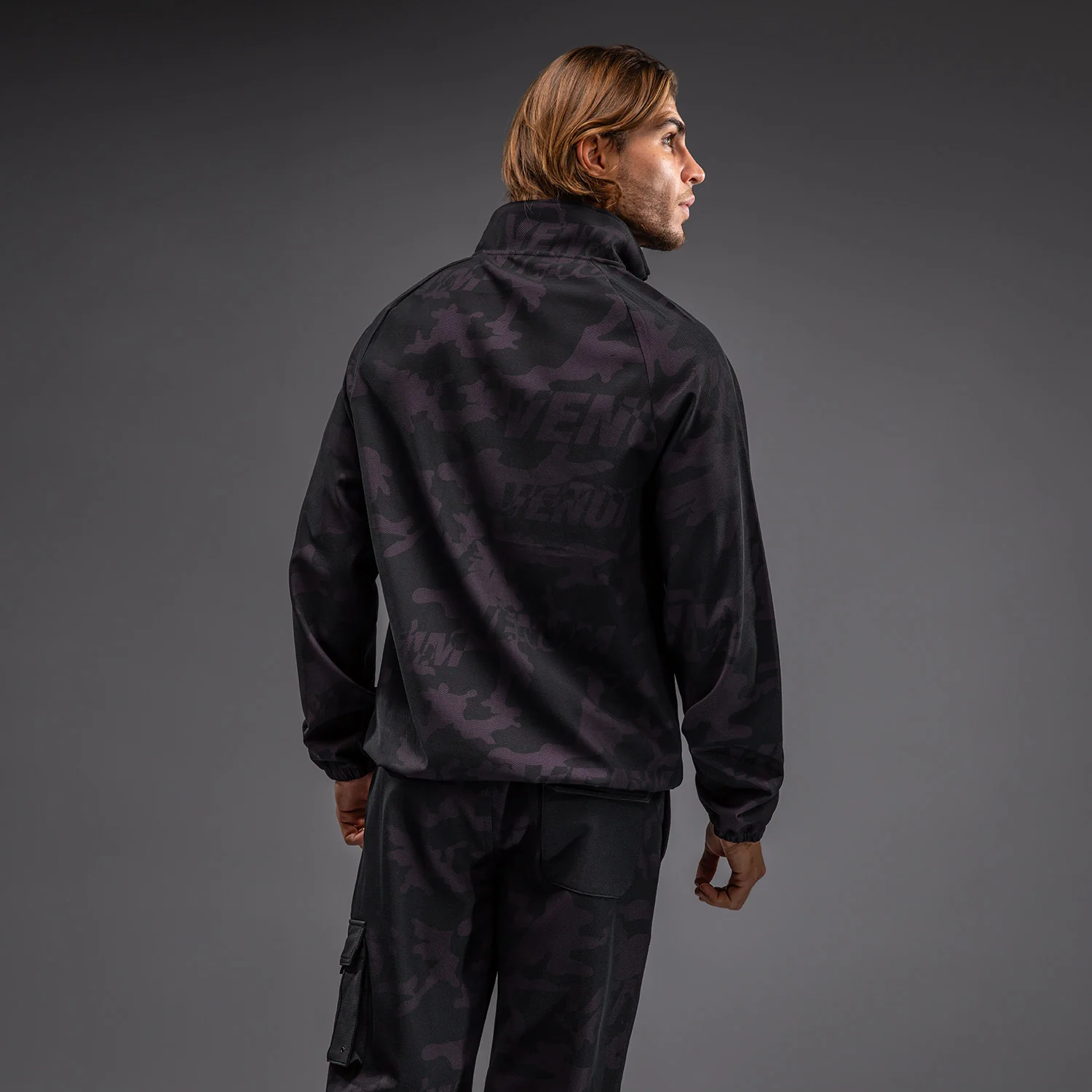 Venum Trooper Herren Trainingsanzug Jacke - Schwarz/Lila - Image 3