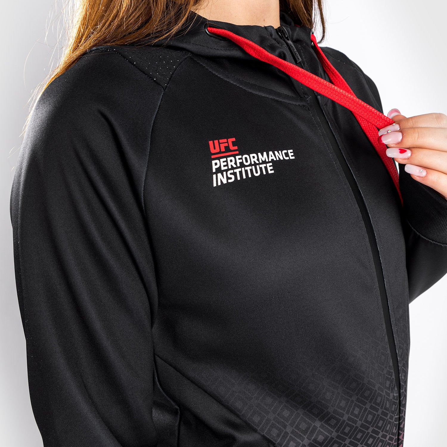 Venum UFC Performance Institute Sweatshirt mit Kapuze – Für Damen – Schwarz/Rot - Image 6