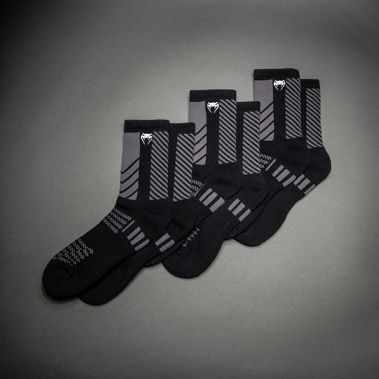 Venum Vector Crew-Socken 3er Pack - Schwarz/Grau