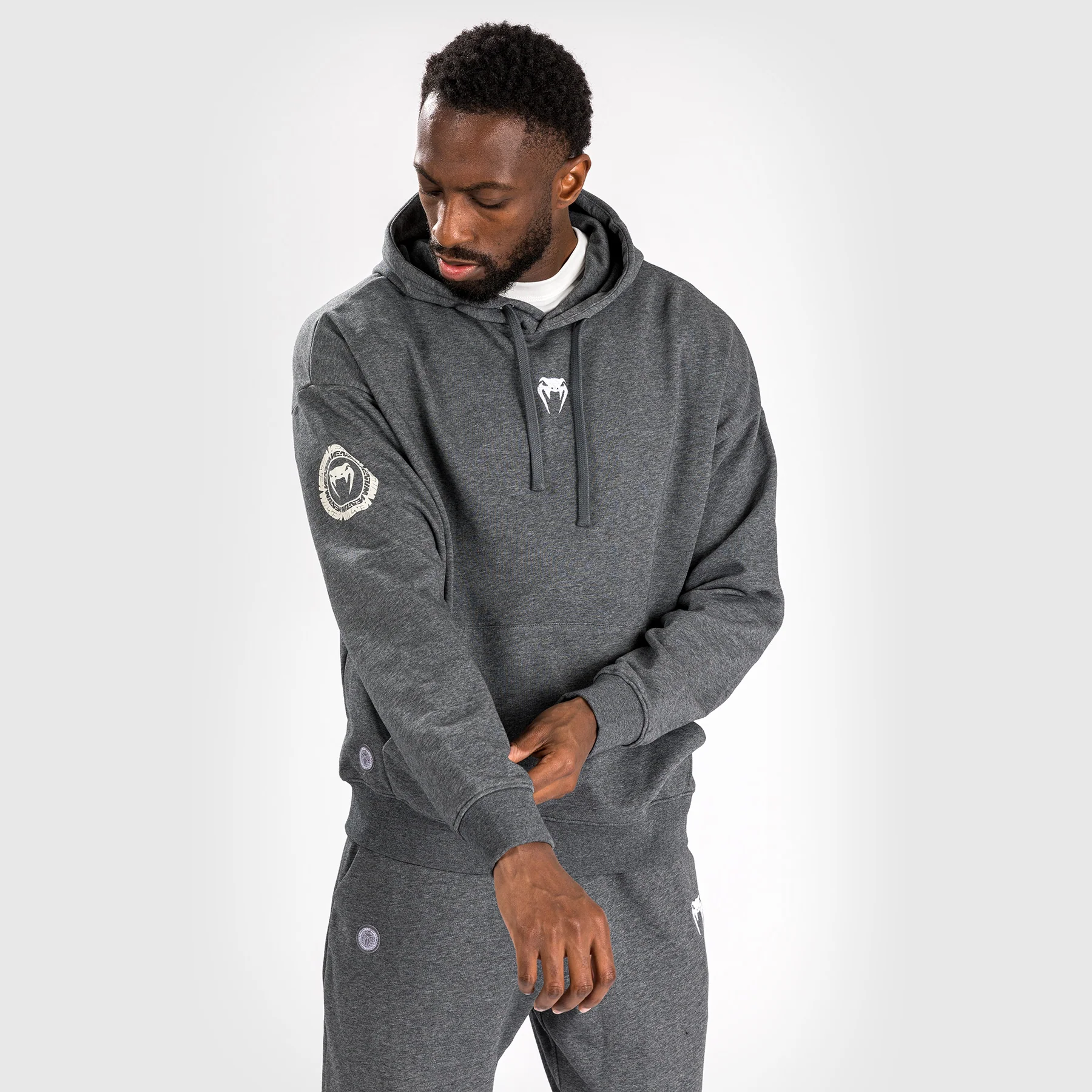 Venum Vortex XL Lite Herren Hoodie - Dunkel Heather Grau