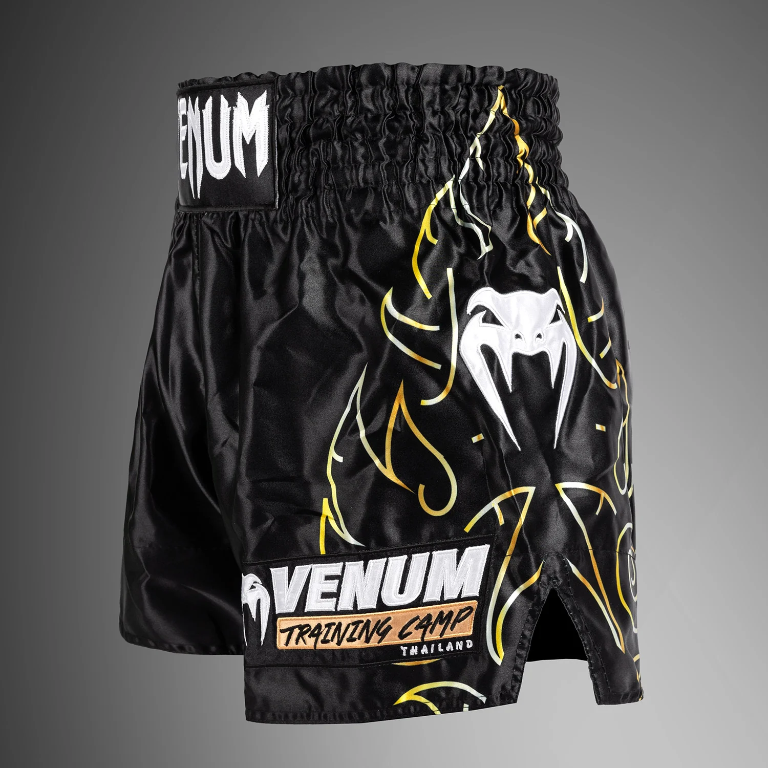 Venum VTC Flames Muay Thai Shorts - Schwarz/Gold - Image 3