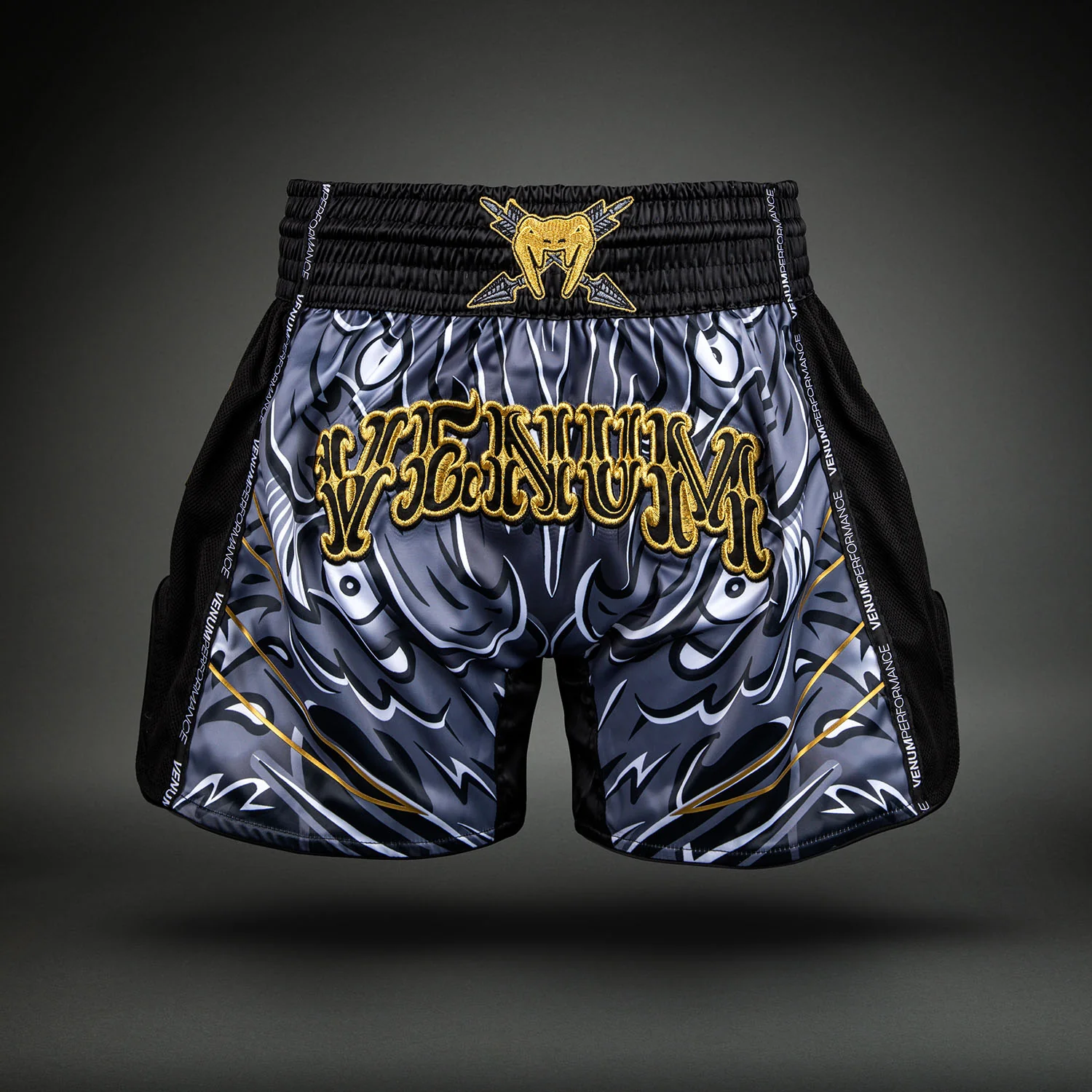 Venum Wolf Atak Muay-Thai-Shorts – Schwarz/Grau
