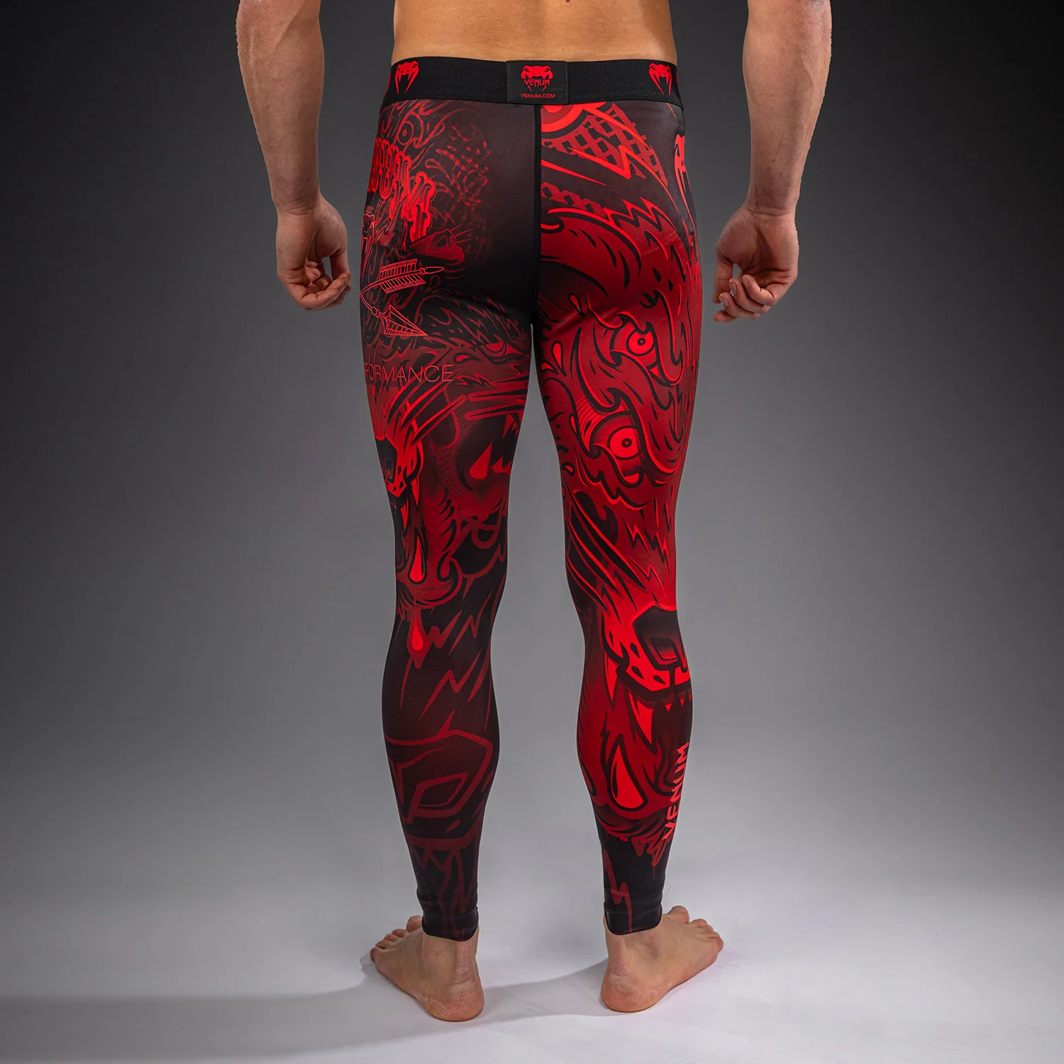Venum Wolf Atak Spats – Schwarz/Rot - Image 4