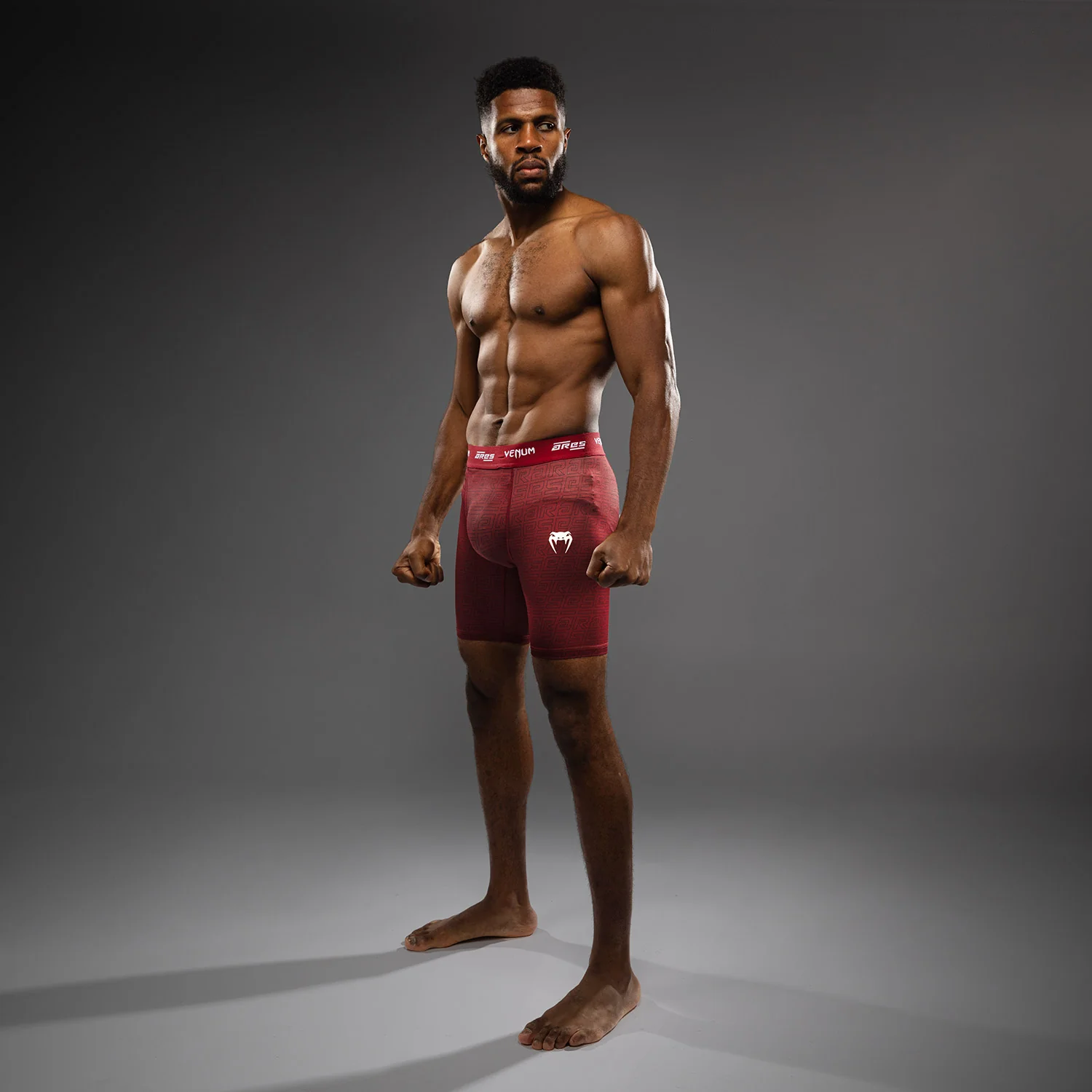 Venum x Ares Herren Vale Tudo Shorts - Burgunder - Image 3