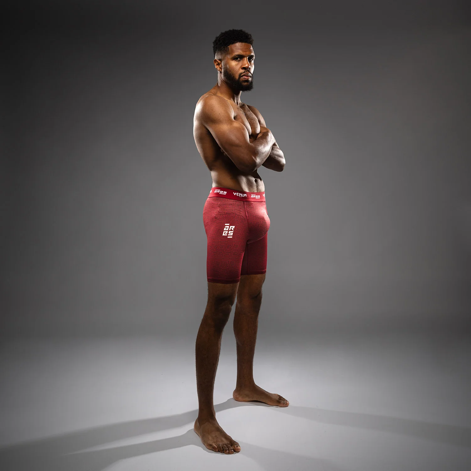 Venum x Ares Herren Vale Tudo Shorts - Burgunder - Image 4