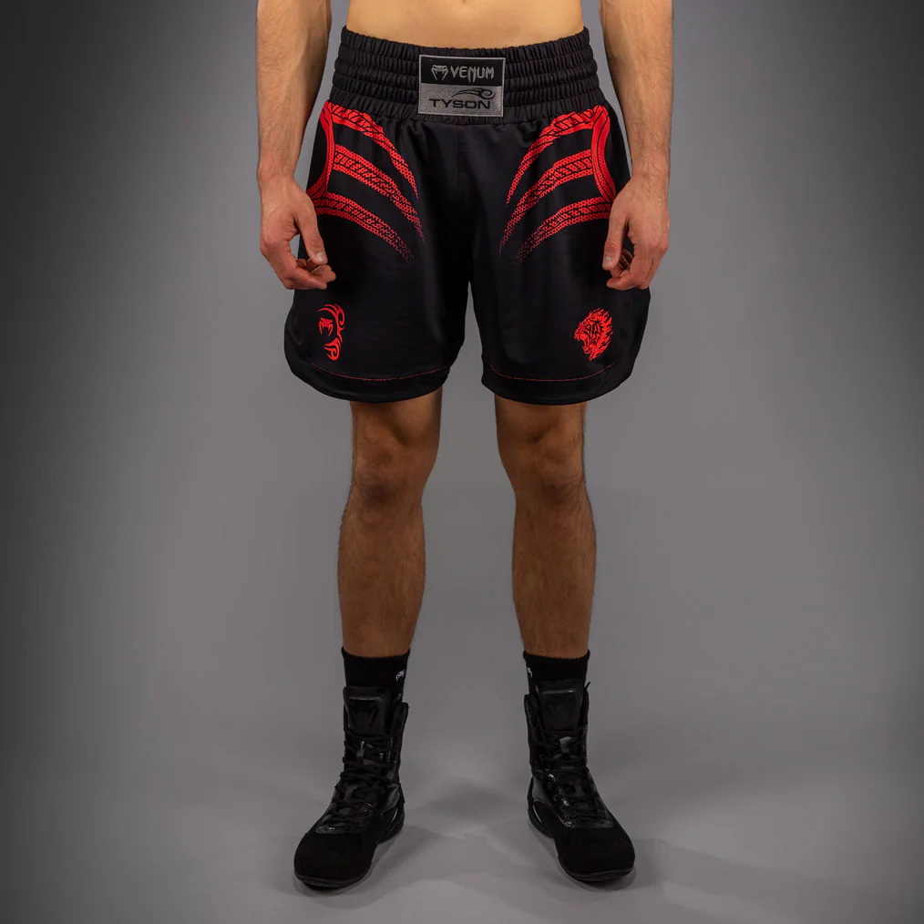 Venum x Mike Tyson Tiger Boxshorts - Tiefschwarz/Intensivrot