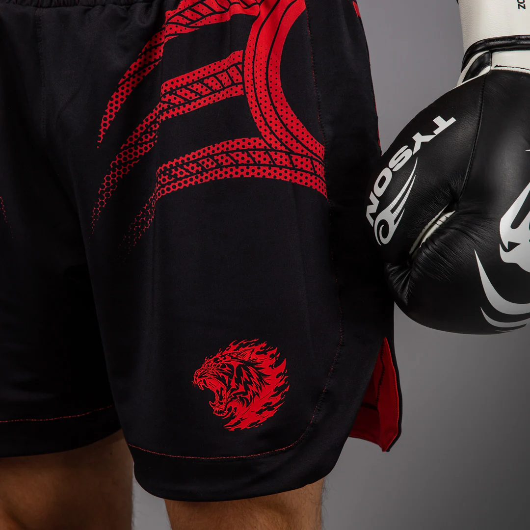Venum x Mike Tyson Tiger Boxshorts - Tiefschwarz/Intensivrot - Image 5