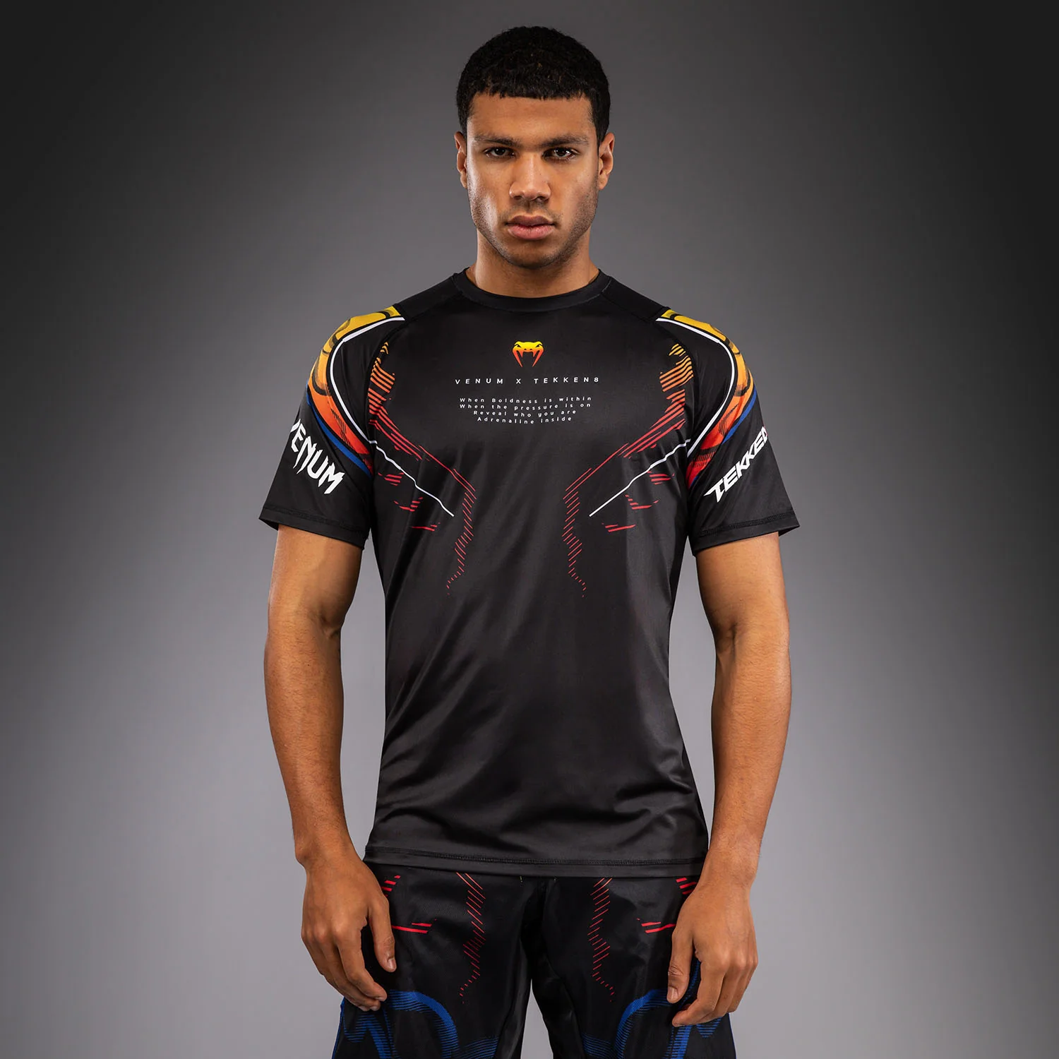 Venum x TEKKEN 8 Dry-Tech T‑Shirt Yoshimitsu - Schwarz/Orange