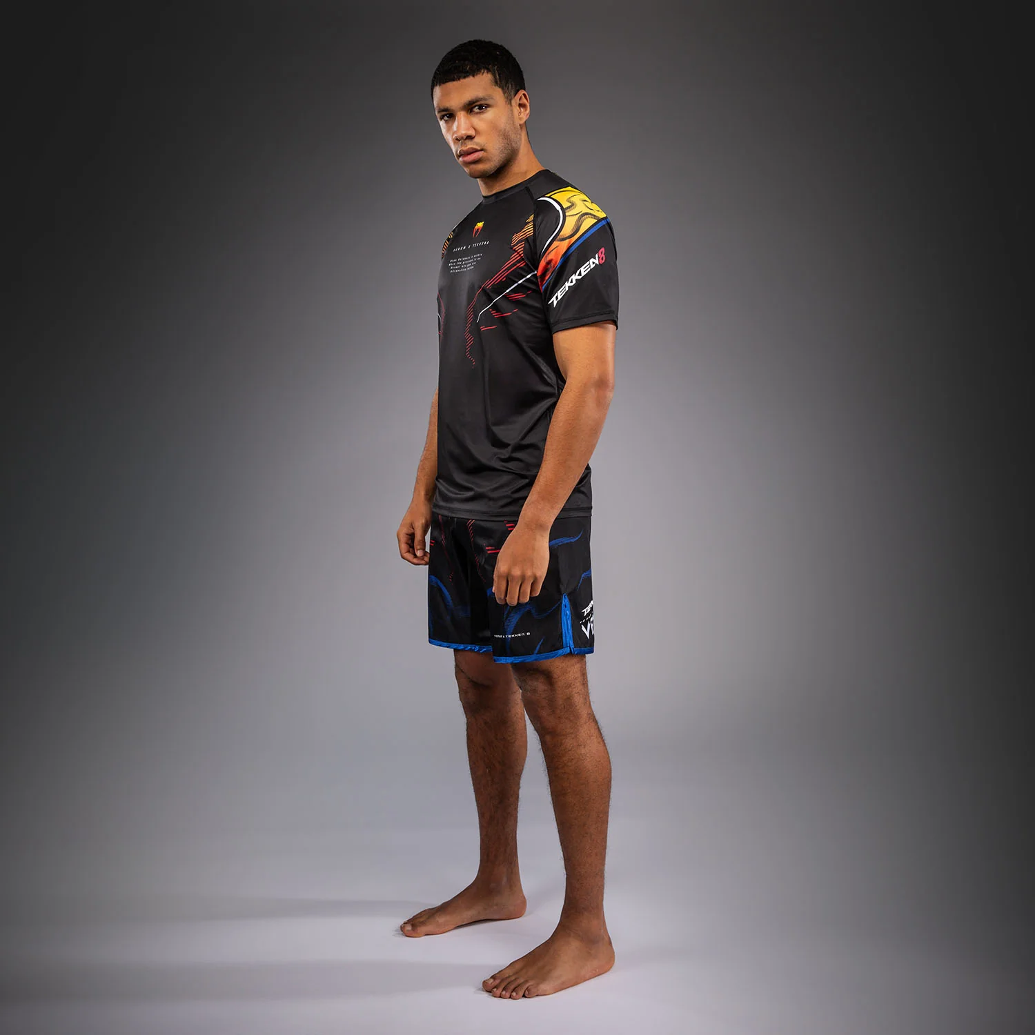 Venum x TEKKEN 8 Dry-Tech T‑Shirt Yoshimitsu - Schwarz/Orange - Image 7