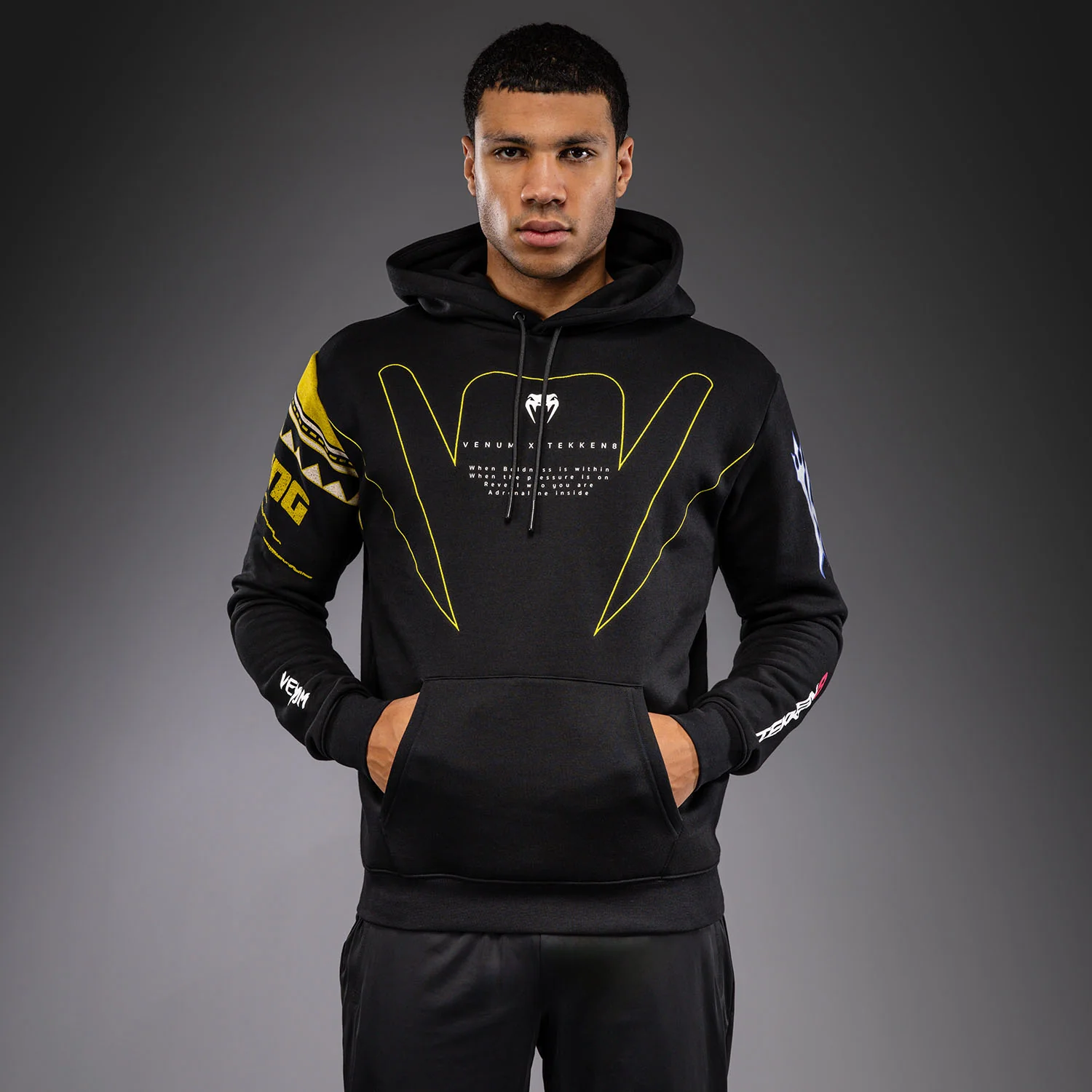 Venum x TEKKEN 8 Kapuzenpullover - King - Schwarz/Gelb