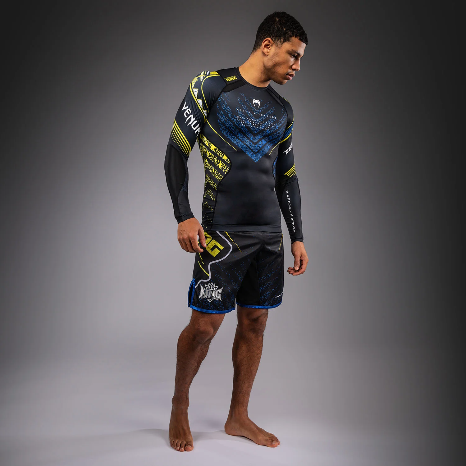 Venum x TEKKEN 8 Langarm Rashguard - King - Schwarz/Gelb - Image 8
