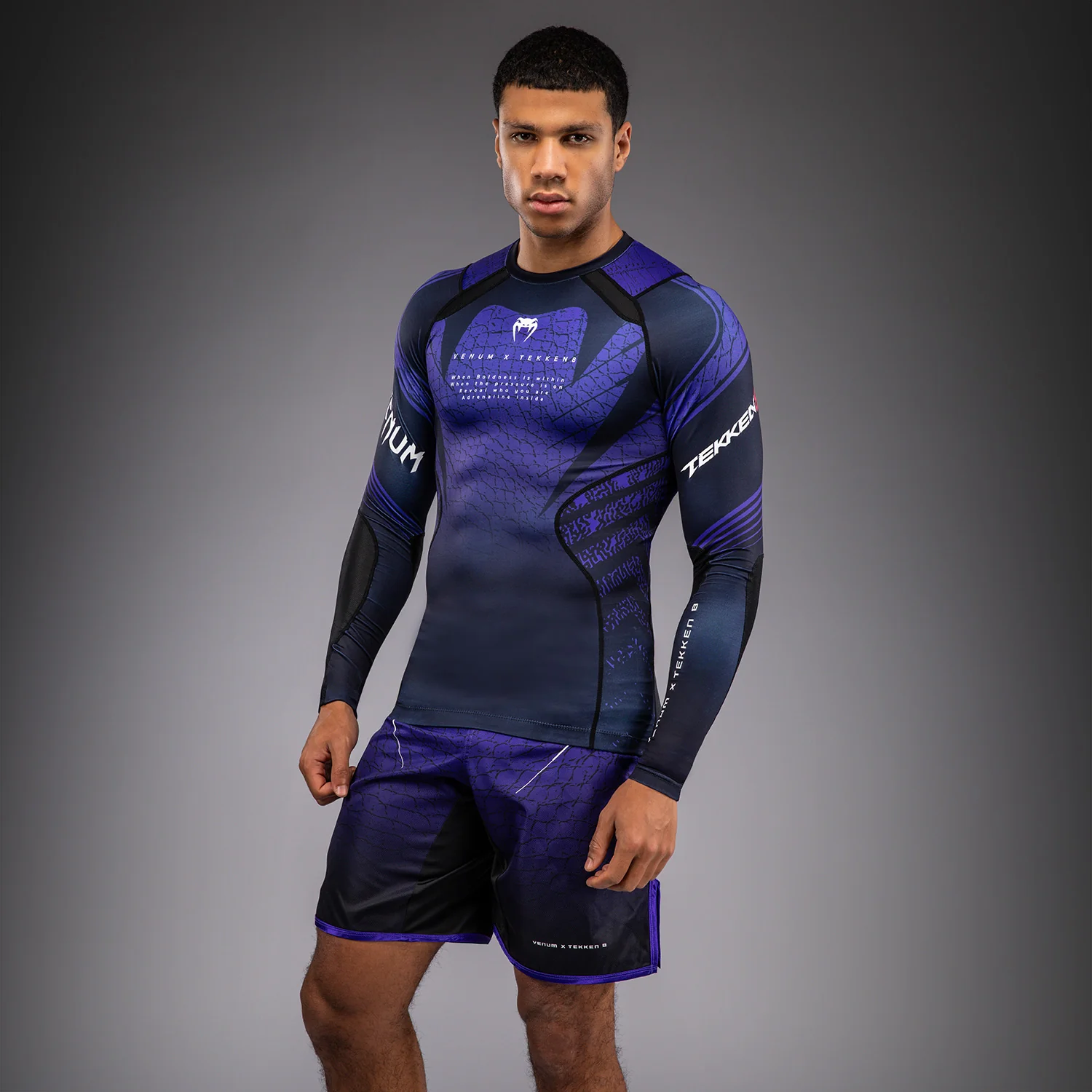 Venum x TEKKEN 8 Langarm Rashguard - Schwarz/Lila - Image 3